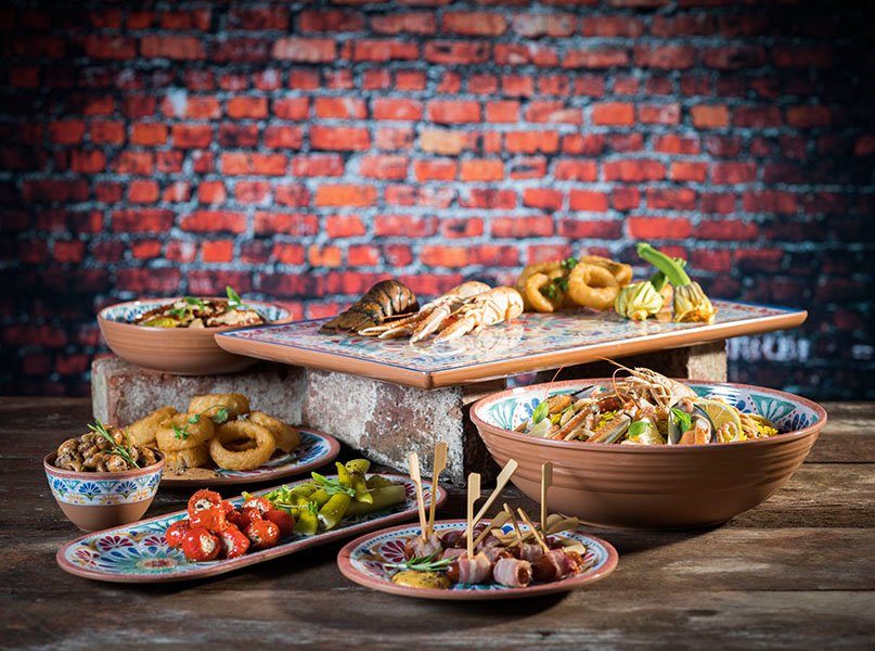 APS Salatschüssel Arabesque, Melamin, spanische Optik, Ø 31 cm, 3 Liter Inhalt, spülmaschinengeeignet