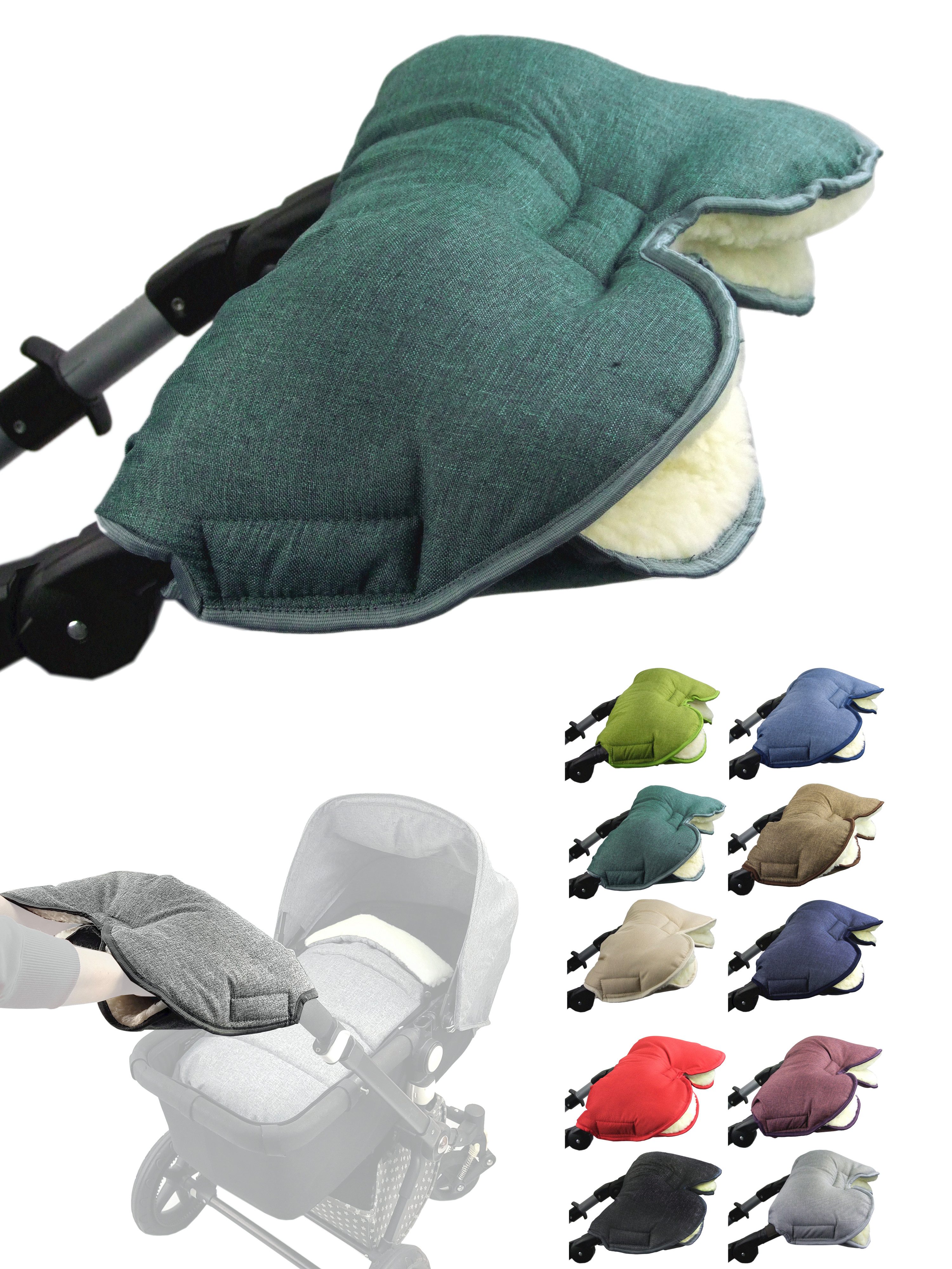 Kinderwagen-Handwärmer Handschuhe Muff Handwärmer Handmuff für Kinderwagen MELIERT Wolle