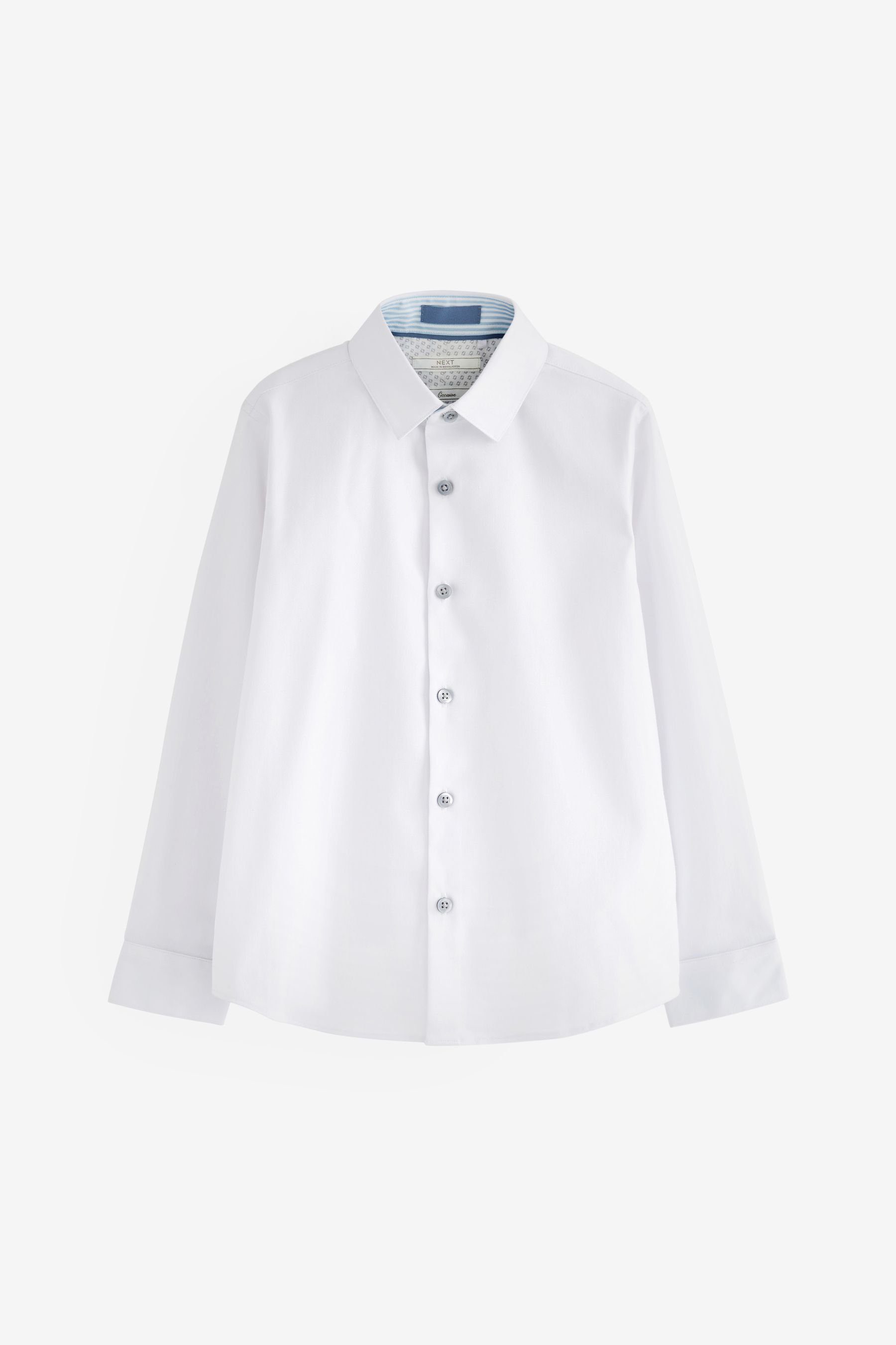Next Langarmhemd Langarmhemd mit elegantem Besatz (1-tlg) White