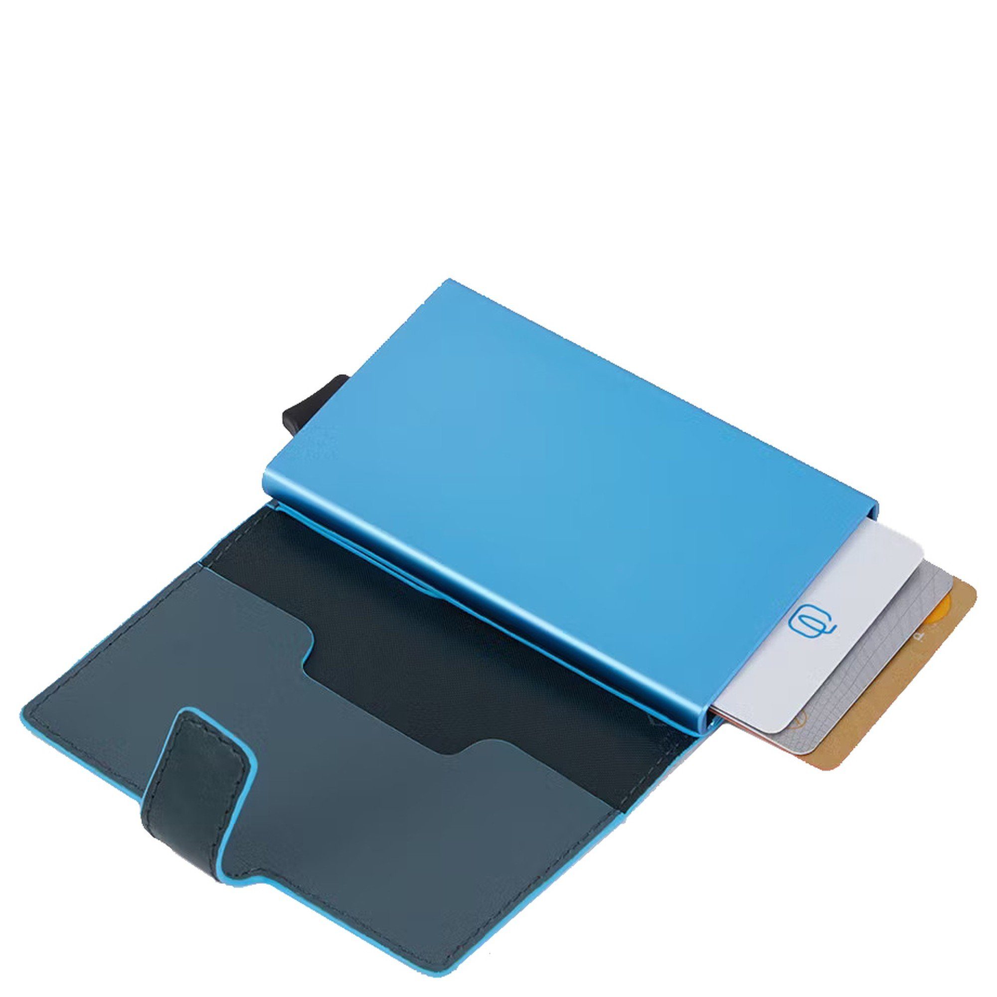 (1-tlg) 11cc grey cm RFID - Kreditkartenetui 10 Square Blue Geldbörse Piquadro green