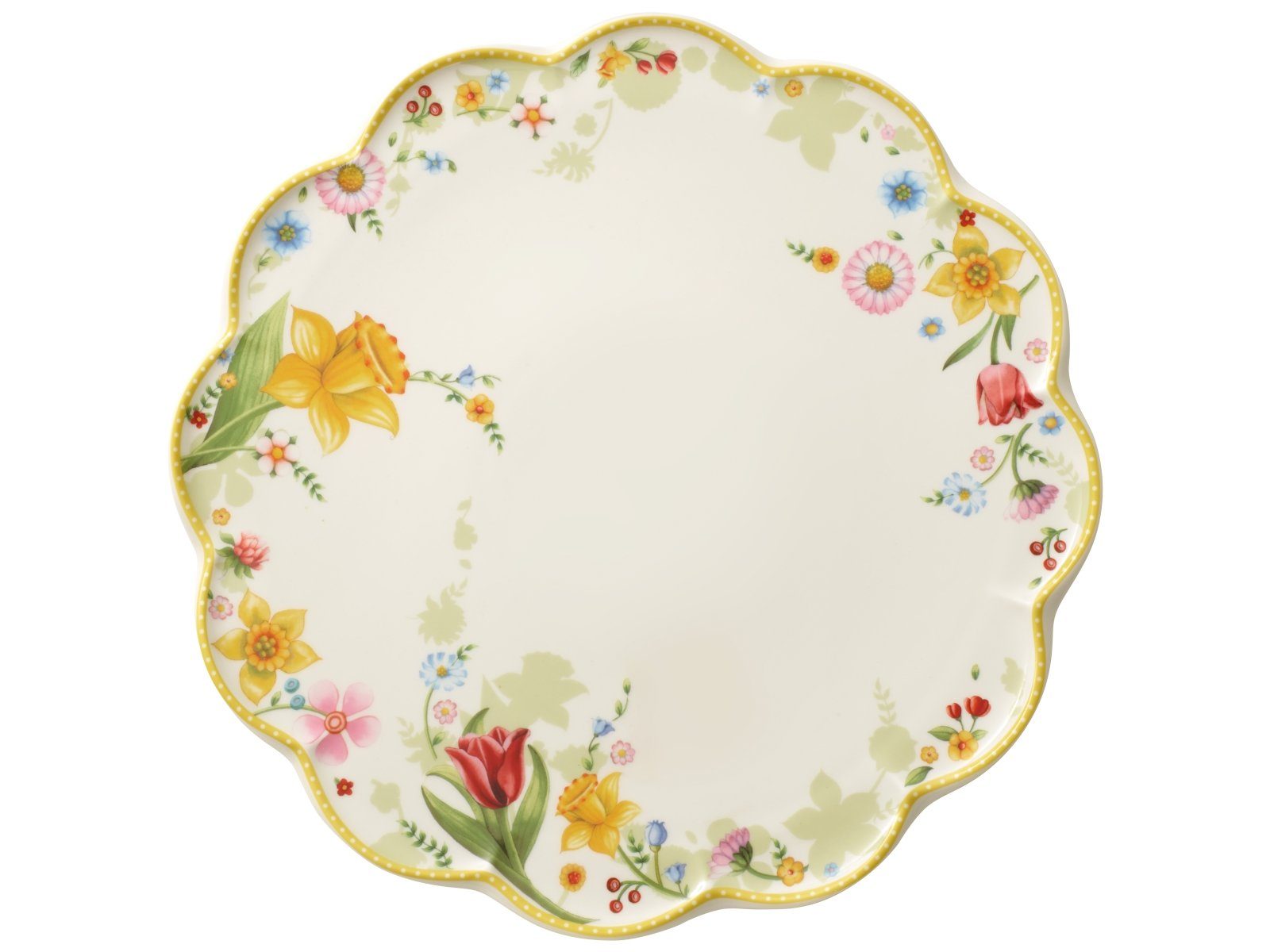 Villeroy & Boch Tortenplatte Spring Awakening Tortenplatte 33 cm, Premium Porcelain, (Platten)