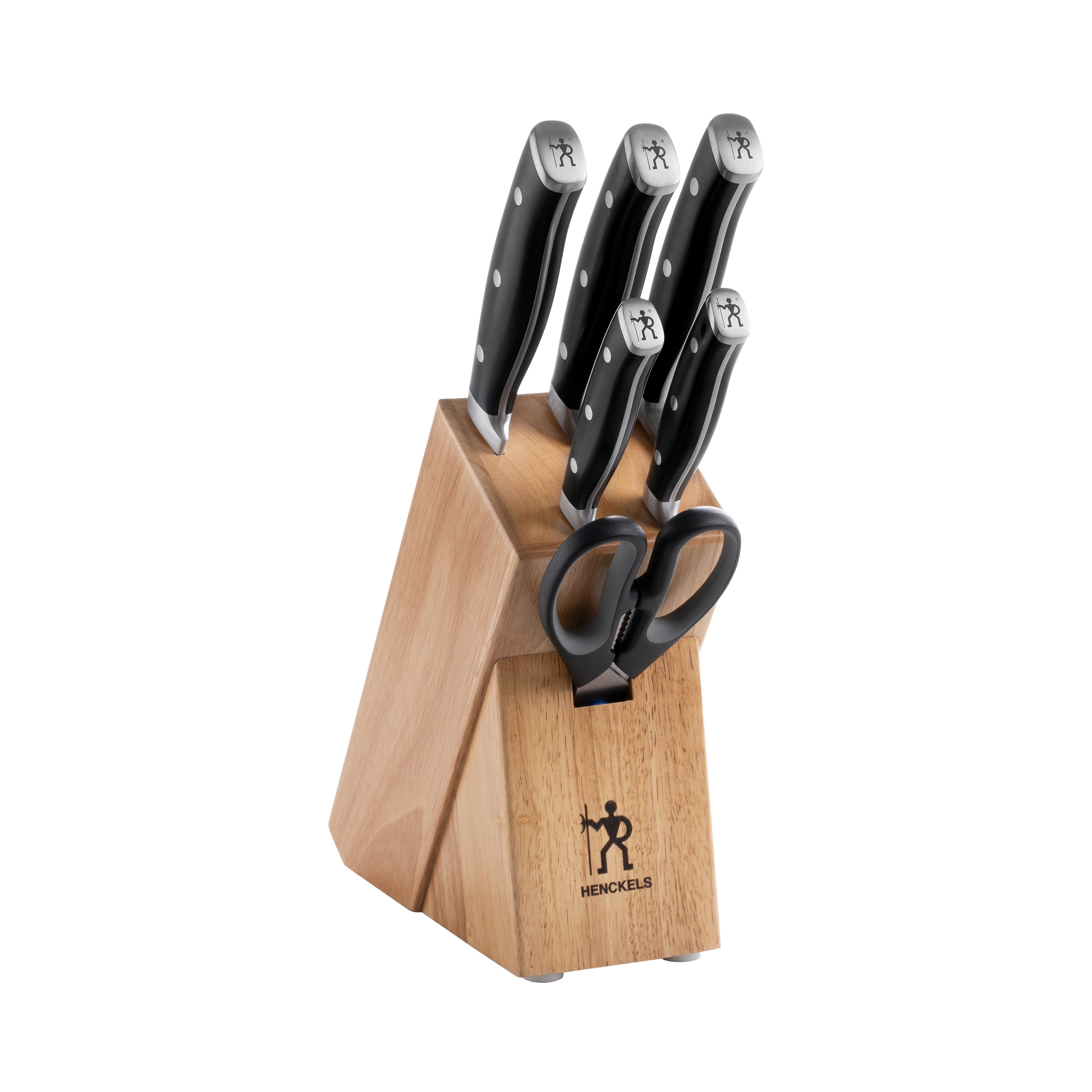 HENCKELS by ZWILLING Messerblock Accent (7tlg), Messer mit 3-Nieten-Design-Griffen, Rostfreie Klingen