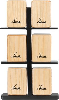 XDrum Spielzeug-Musikinstrument CSS-6 Small Cajon Shaker Set, sechs Shaker aus Holz im Mini-Cajon-Format