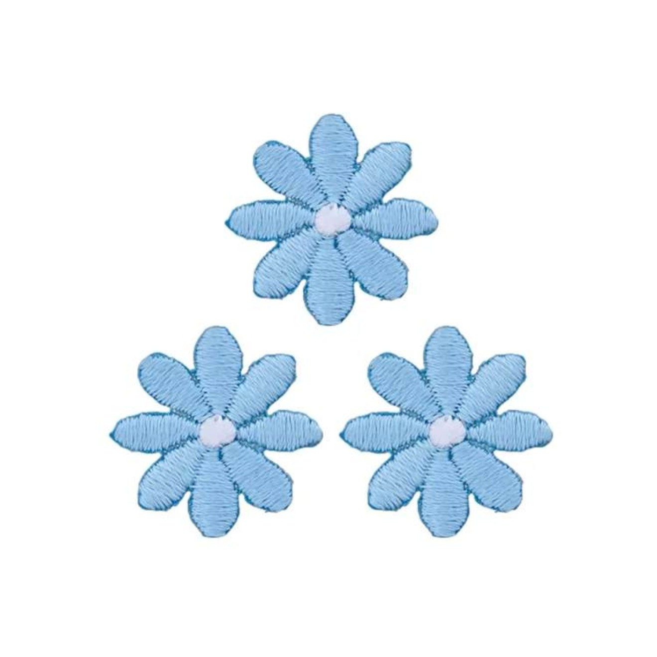 Prym Stricknadeln Applikationen - Fashion and Home - aufbügelbar Blumen klein hellblau