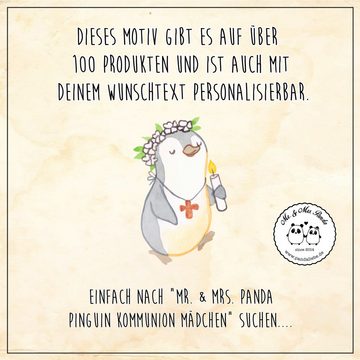 Mr. & Mrs. Panda Tragetasche Pinguin Kommunion Mädchen - Transparent - Geschenk, Konfirmation Gesc (1-tlg), Cross Stitching Griffe