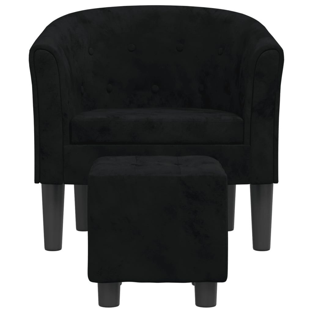 furnicato Cocktailsessel Moderner schwarzer Clubsessel mit Fußhocker 70x56x68 cm (1-St)