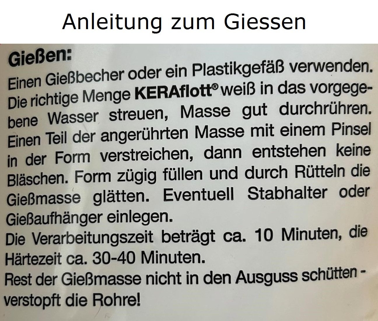 HobbyFun Modelliermasse Gießmasse KERAflott 5 x 5 kg weiß (5 Stück), Keramik, Porzellan, bemalbar, bruchfest – Bild 5 von 5