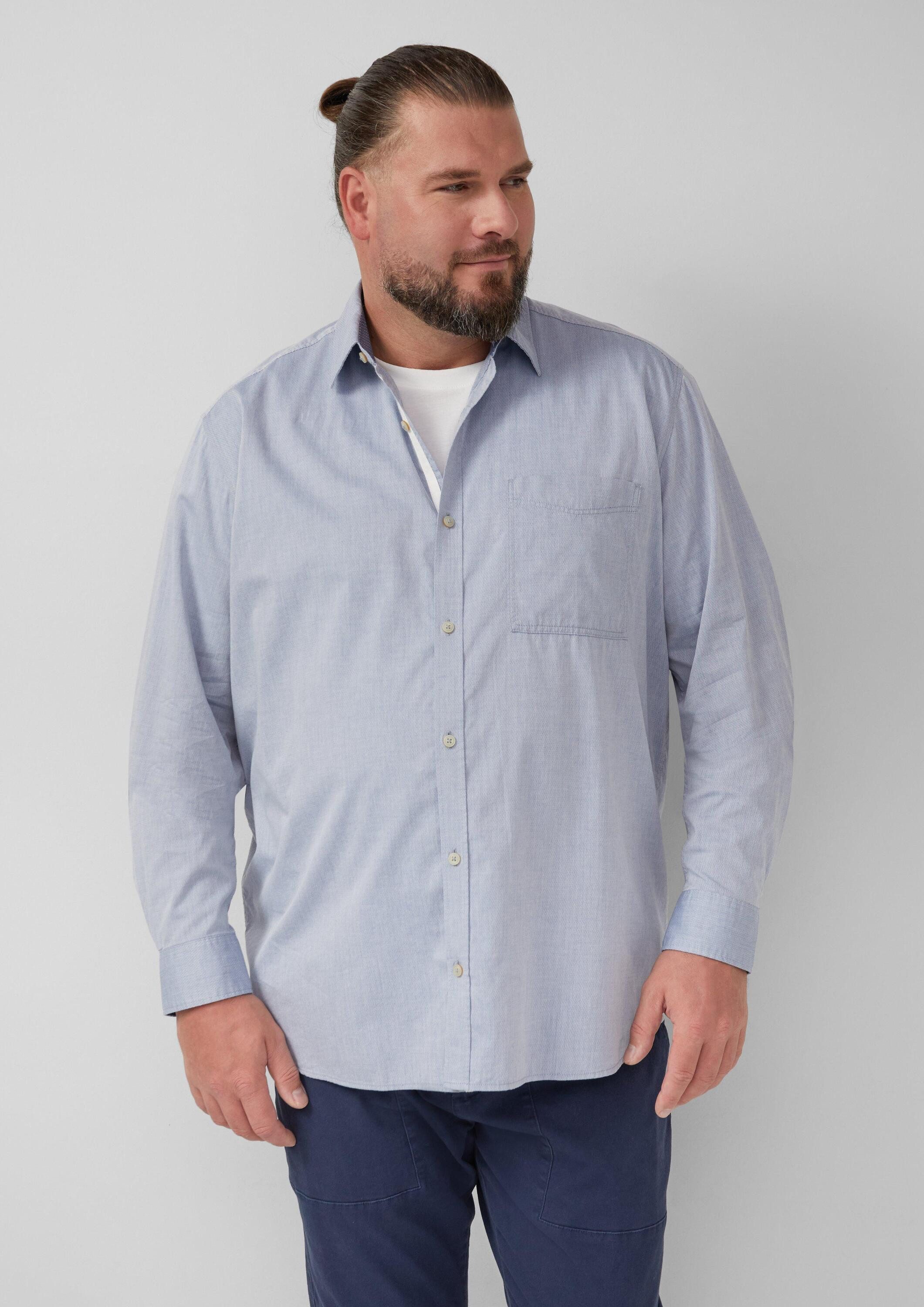 s.Oliver Langarmhemd Hemd Regular Fit: Gewaschenes Hemd mit Brusttasche