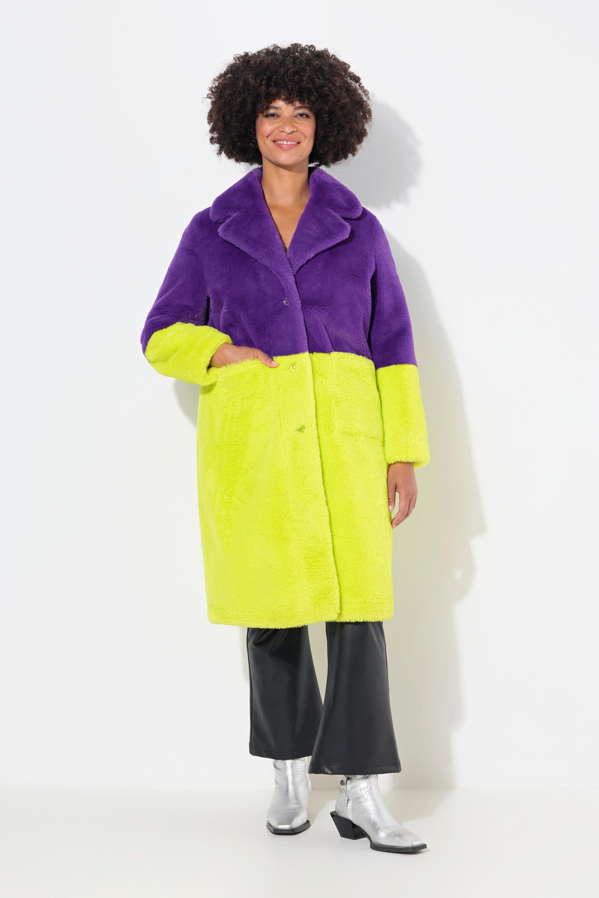 Angel of Style Wintermantel Mantel Kunstfellbesatz zweifarbig Reverskragen günstig online kaufen