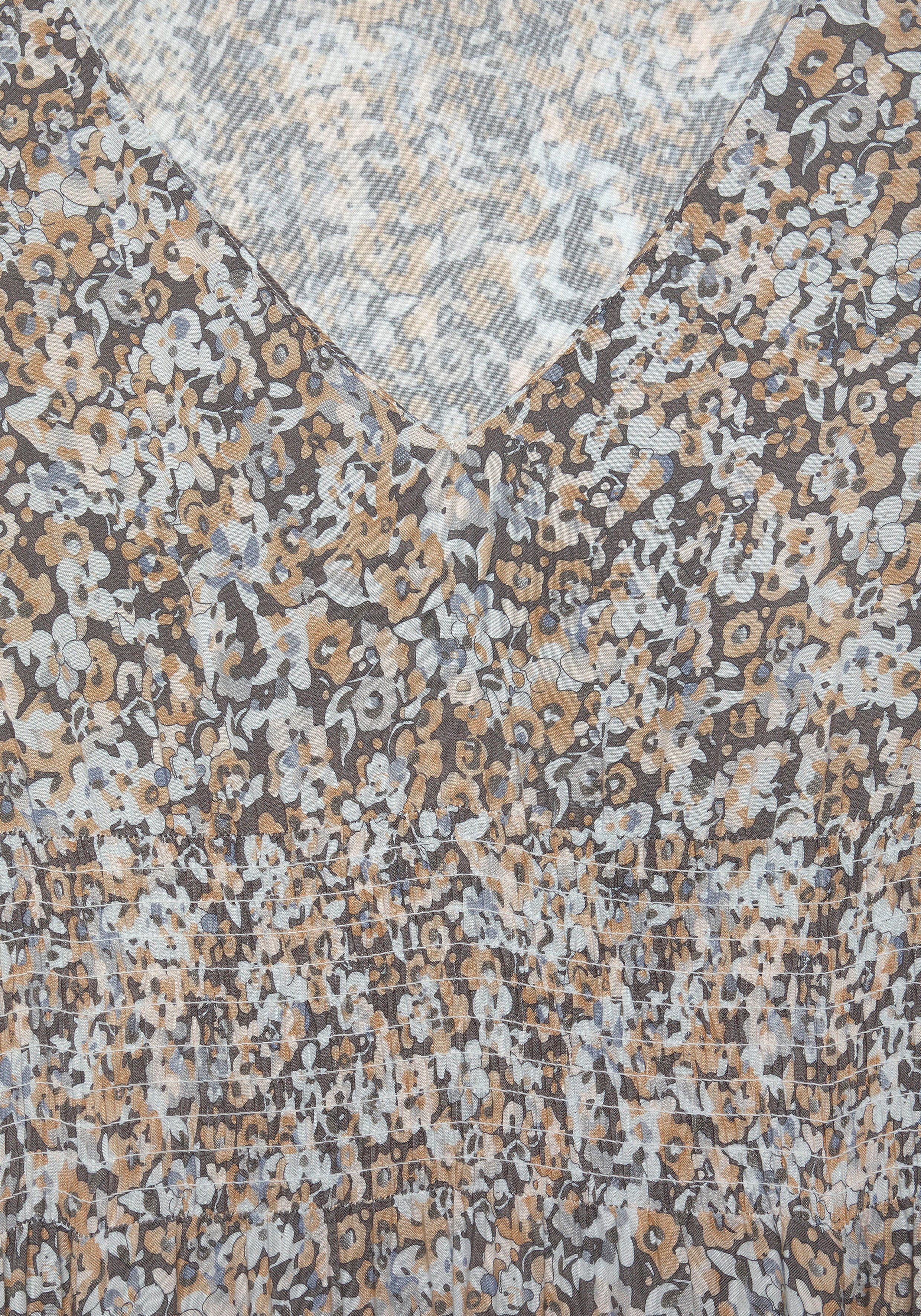 Vivance Maxikleid mit Blümchendruck und V-Ausschnitt luftiges Sommerkleid, langes Webkleid, Druckkleid