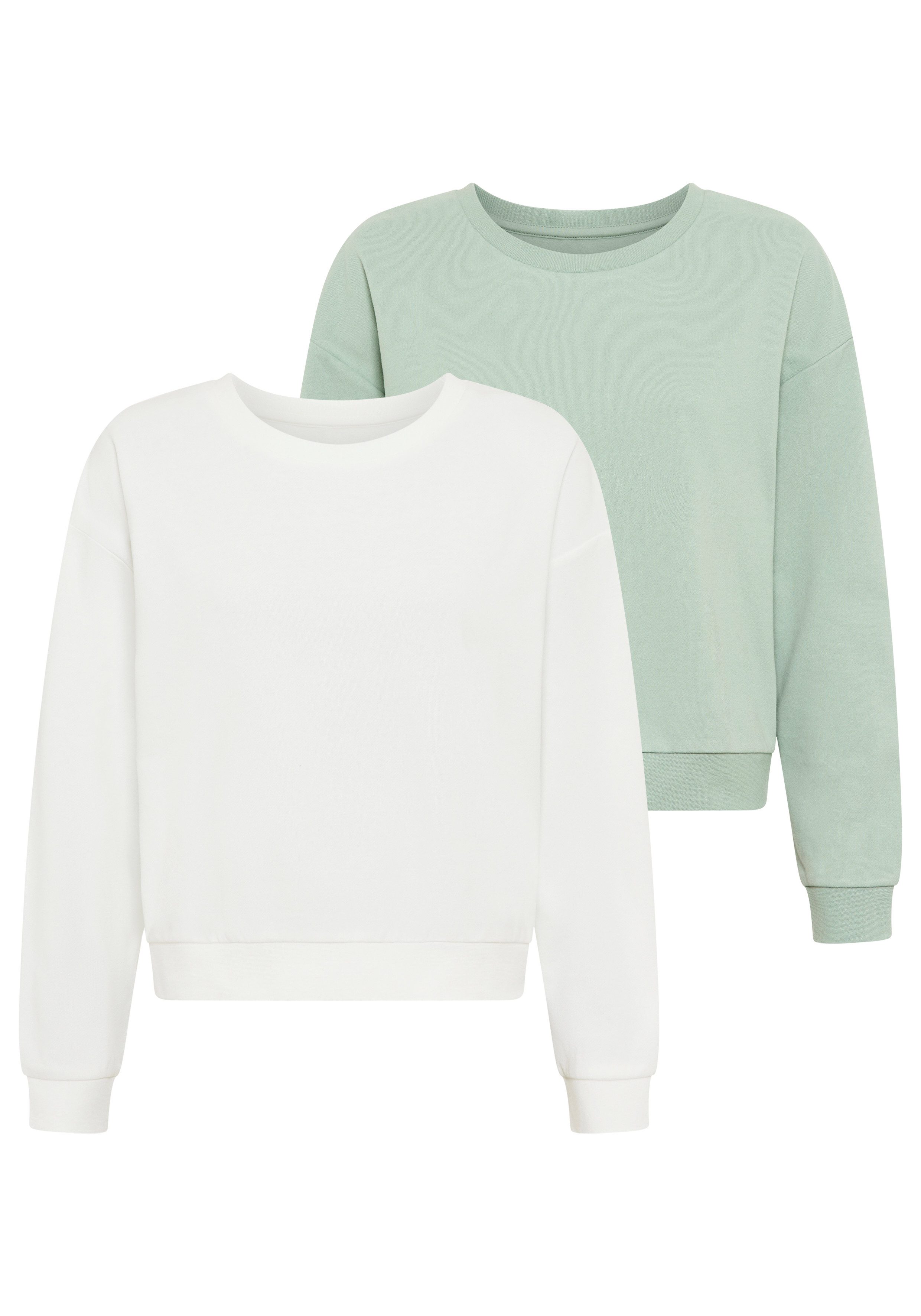 Flashlights Sweatshirt (Packung, 2-tlg) im Basic-Stil, Langarm, Rundhalsausschnitt, mit Rippbündchen. € 39,99, (€ 39,99 pro 1 Stk).