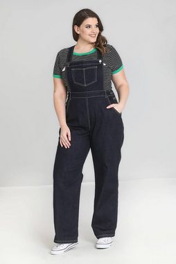 Hell Bunny Latzhose Elly May Denim Dungaree Blau Retro Vintage 50s Rockabilly