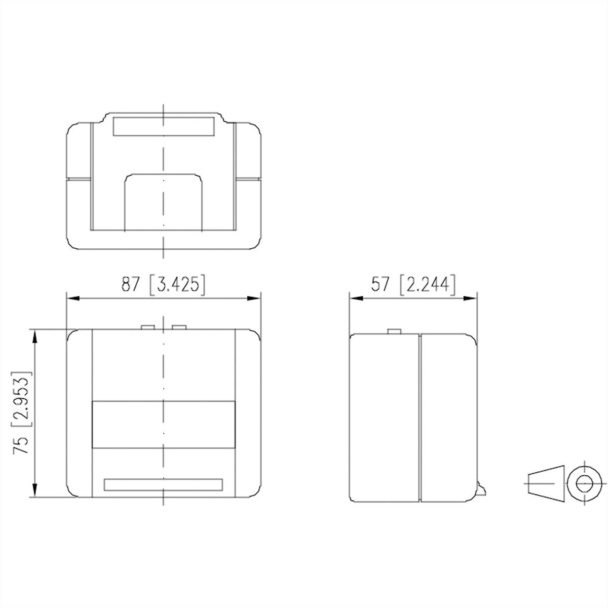 Metz Connect Modul IP20 AP-Gehäuse grau Netzwerk-Panel (mit PK-Auslass unbestückt, 1309450003-E)