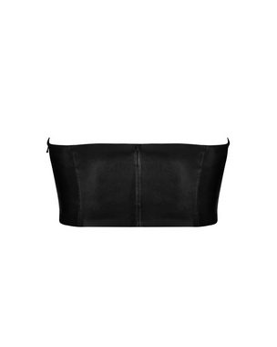 Obsessive Balconnet-BH Wetlook Top schwarz elastisch Kunstleder sexy (einzeln, 1-tlg)