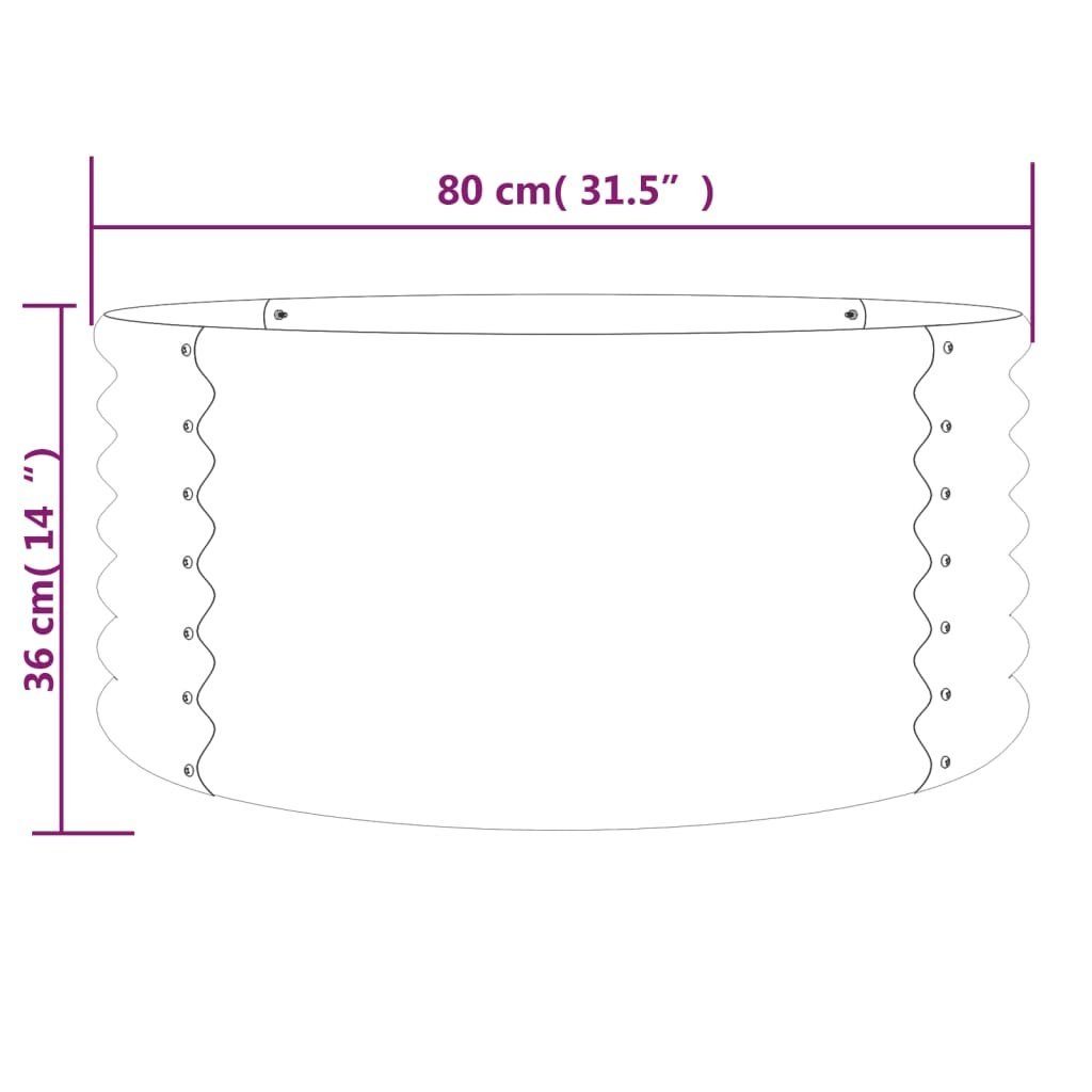 80x80x36 Stahl Pulverbeschichteter cm Blumentopf vidaXL (1 Pflanzkübel Braun St)