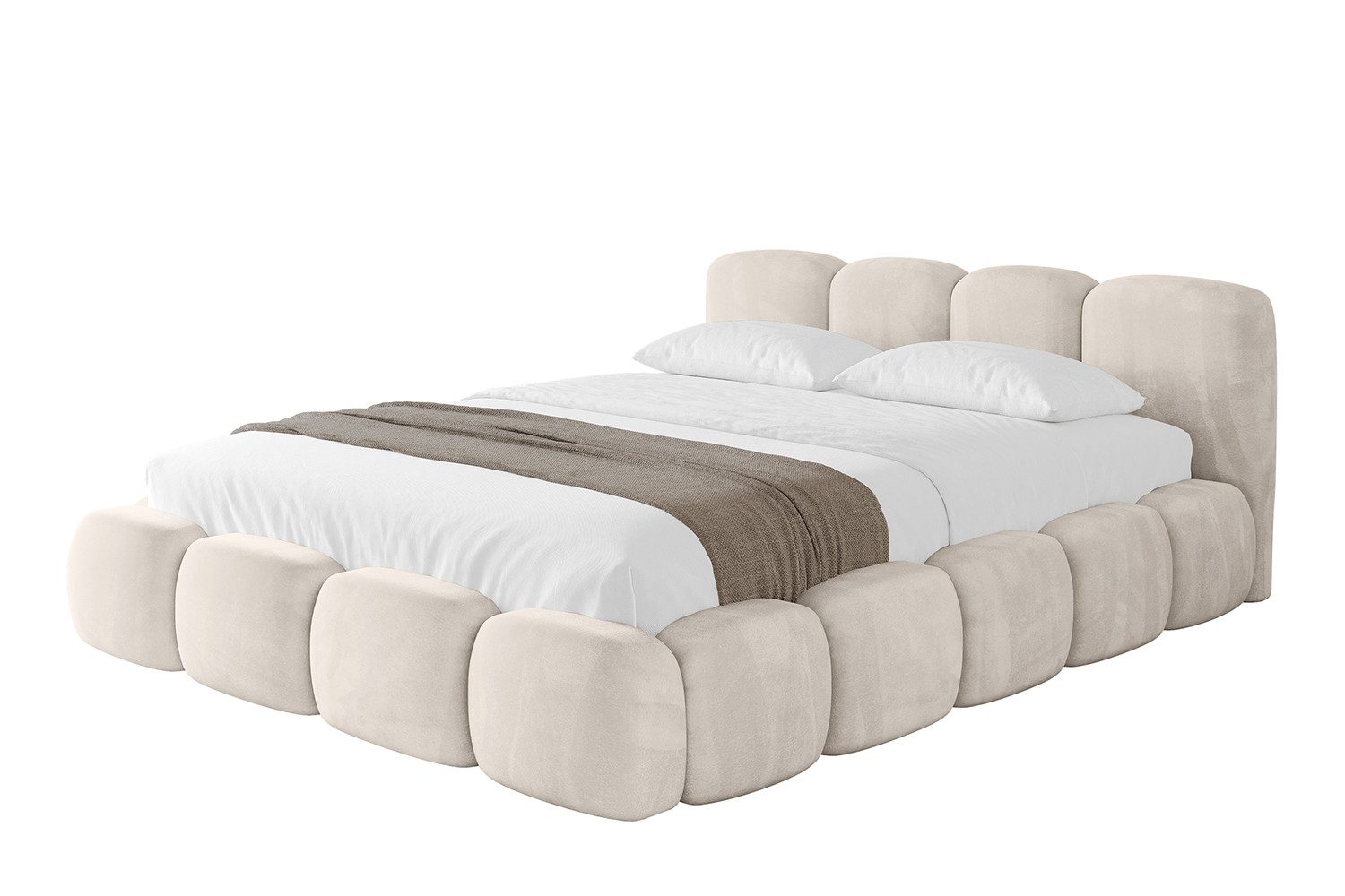 ALTDECOR Polsterbett KALA-v1 (Polsterbett mit Bettkasten und Lattenrost, Boxbett mit Matratze), Doppelbett mit Stauraum, Bett mit Kopfteil