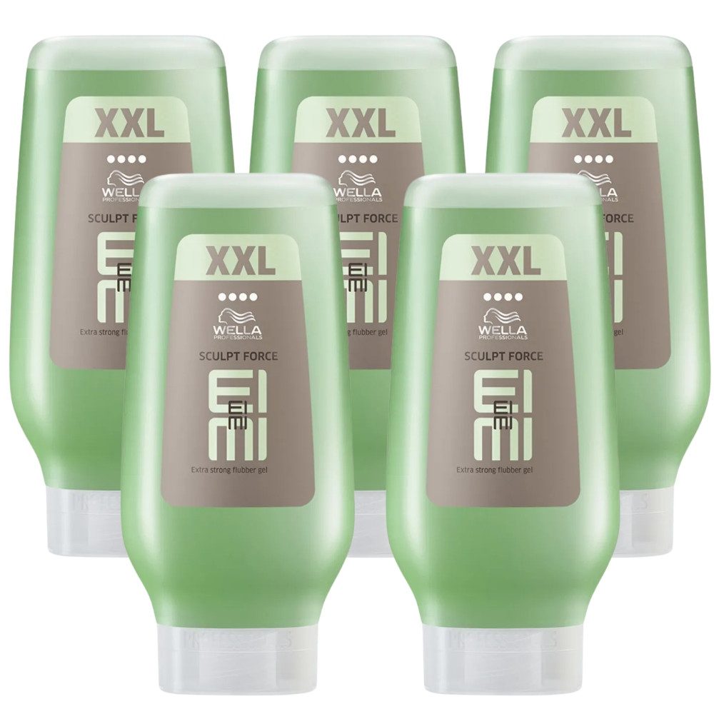 Wella Professionals Haargel EIMI Sculpt Force XXL Flubber Gel 250ml Extra Stark UV Schutz, Spar-Set, 5er-Pack