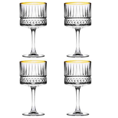 Pasabahce Gläser-Set Elysia Golden Touch 440437, Glas, Champagner Gläser aus Kristallglas für exquisiten Genuss