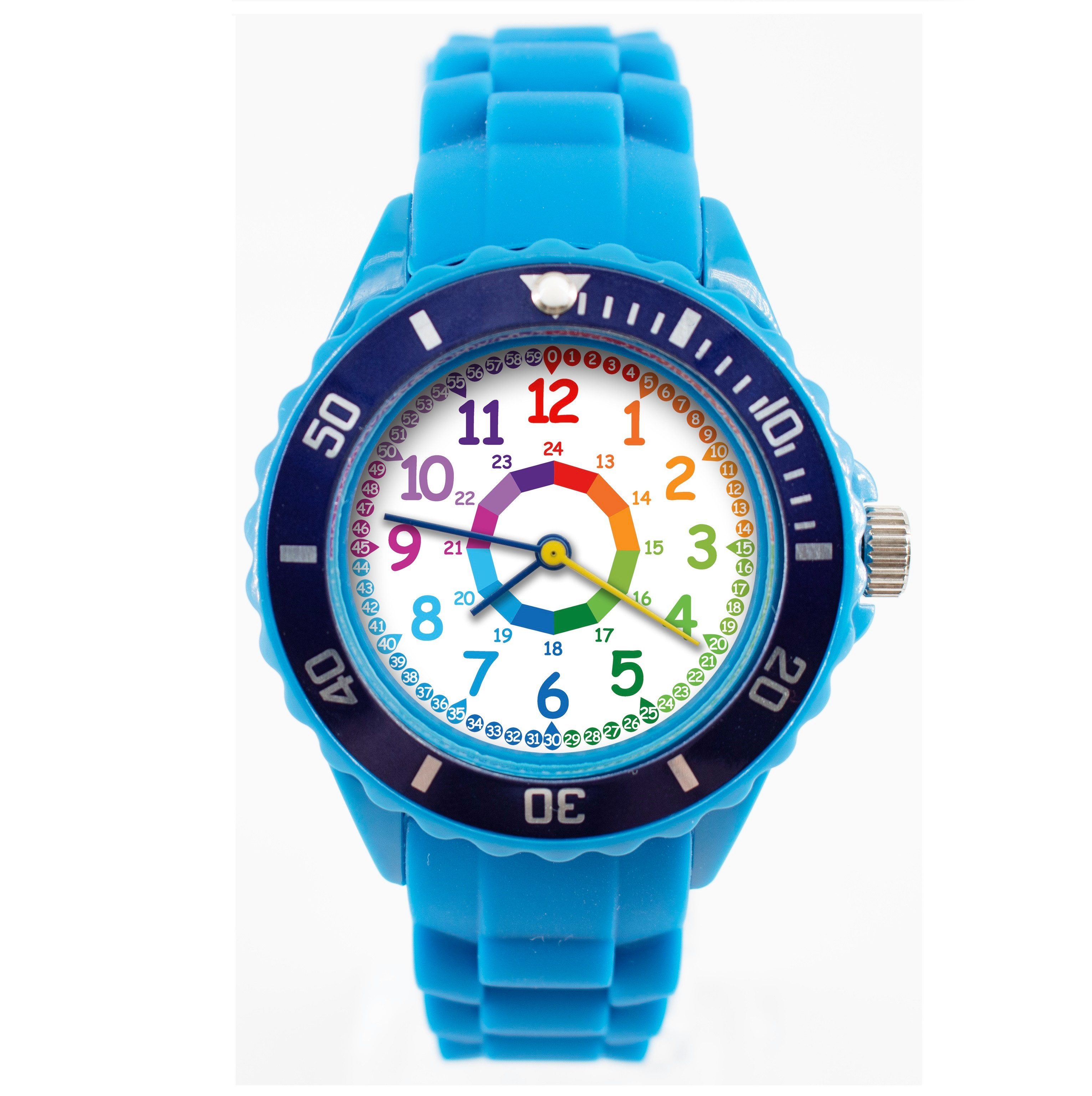 K&L Wall Art Quarzuhr Regenbogen Kinderuhr Analog Lernuhr Silikon Armbanduhr, Kinderarmbanduhr für Junge Mädchen