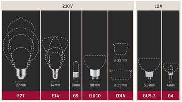 Paulmann LED-Leuchtmittel 9er Pack 5,5 W Tropfen E27 2700K, E27, 9 St., Warmweiß