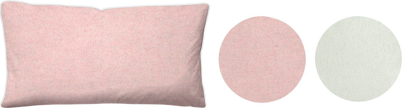 Biberna Kissenbezug 0840500 HERMAL Premium Biber Melange-Flanell 100% Baumwolle, (1 Stück), Kissenhülle, wärmend & weich, Reißverschluss, Satinpaspel – Bild 3 von 5