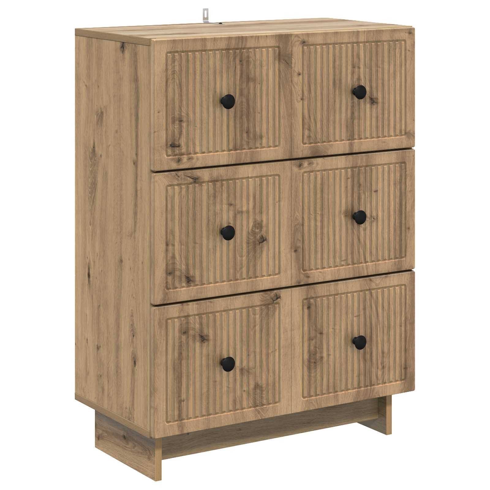 vidaXL Kommode 66 x 34,5 x 90 cm Kommode Schubladenschrank Sideboard Artisan-Eiche 66