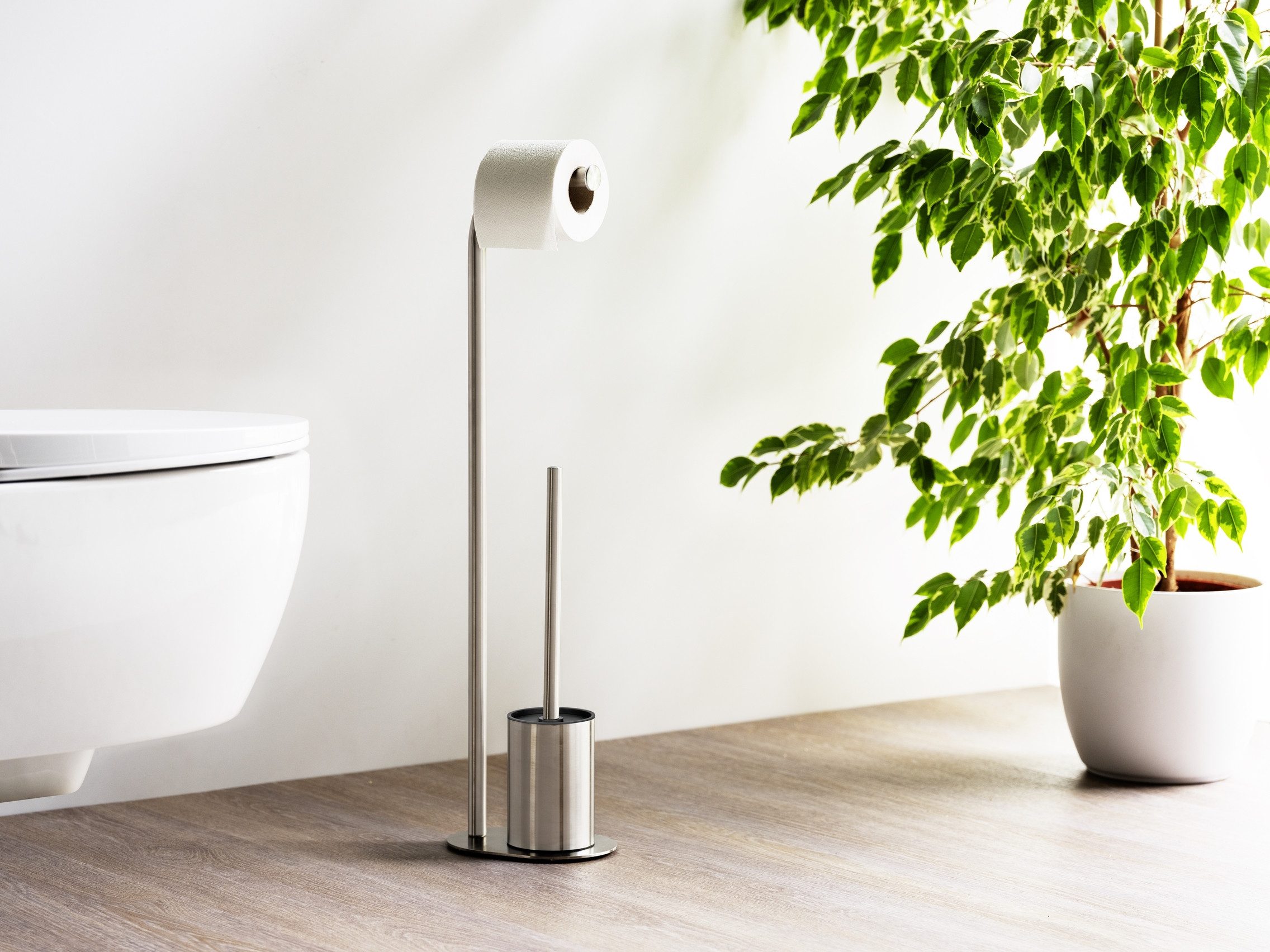 WENKO WC-Garnitur Levante, freistehender Toilettenpapierhalter mit WC-Bürst günstig online kaufen