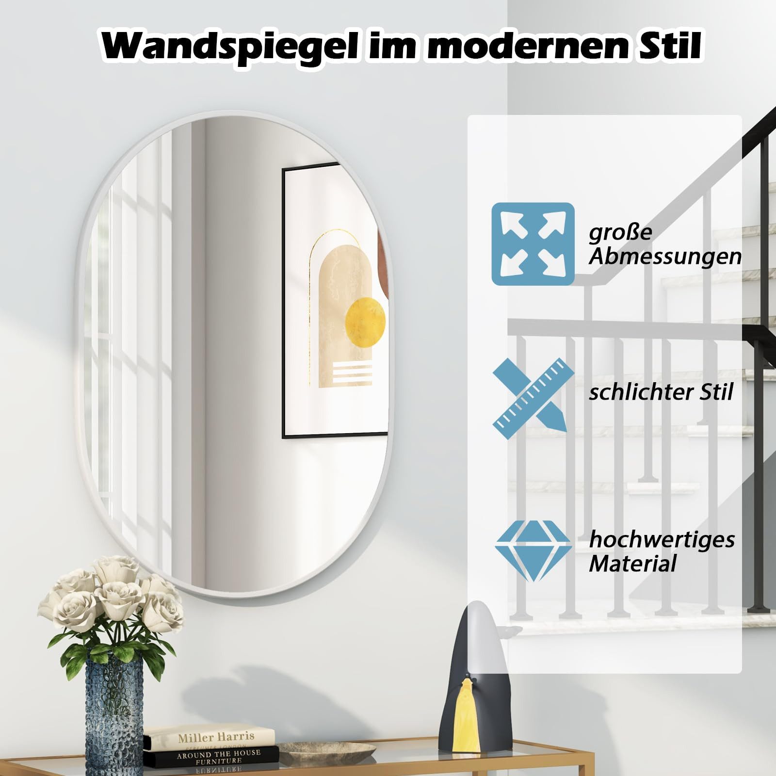 COSTWAY Badspiegel, 70x50 cm, mit Folie günstig online kaufen