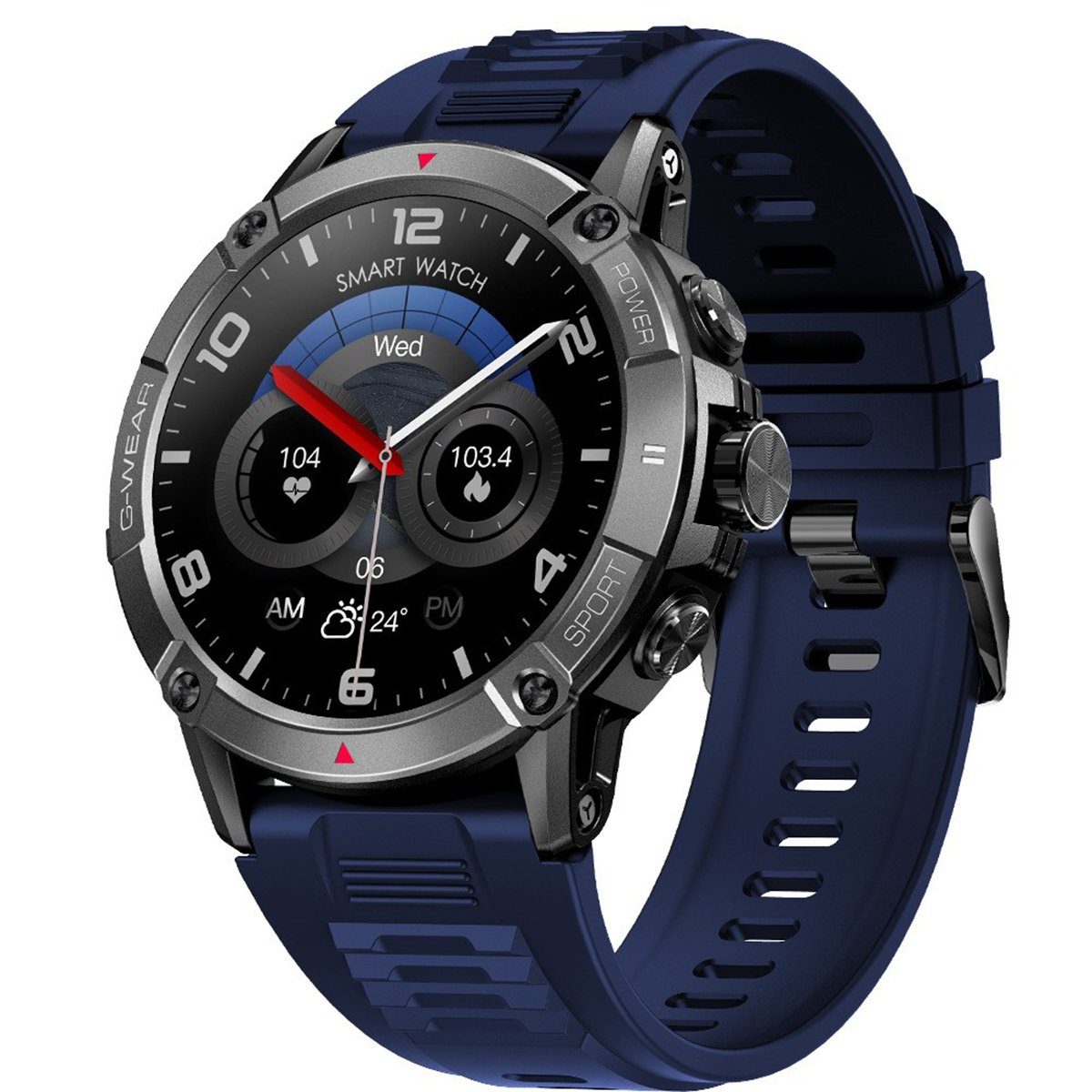 autolock Smartwatch Sportuhr mit Telefonfunktion 1,52" Touchscreen Smartwatch, IP68 Wasserdicht Smart Watch mit Blutdruckmessung Schlafmonitor