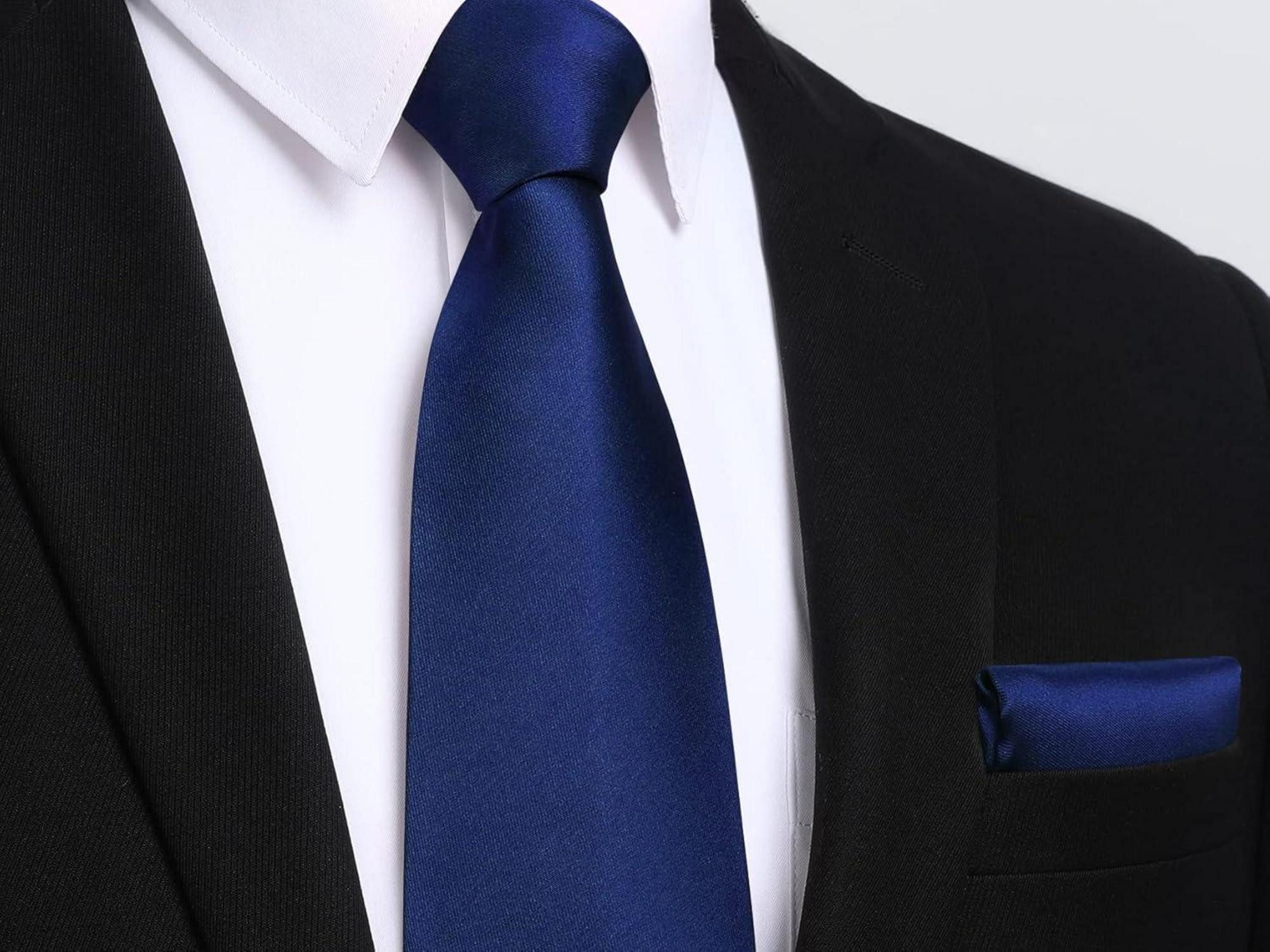 HISDERN Krawatte Extra Lange Navy Blaue günstig online kaufen