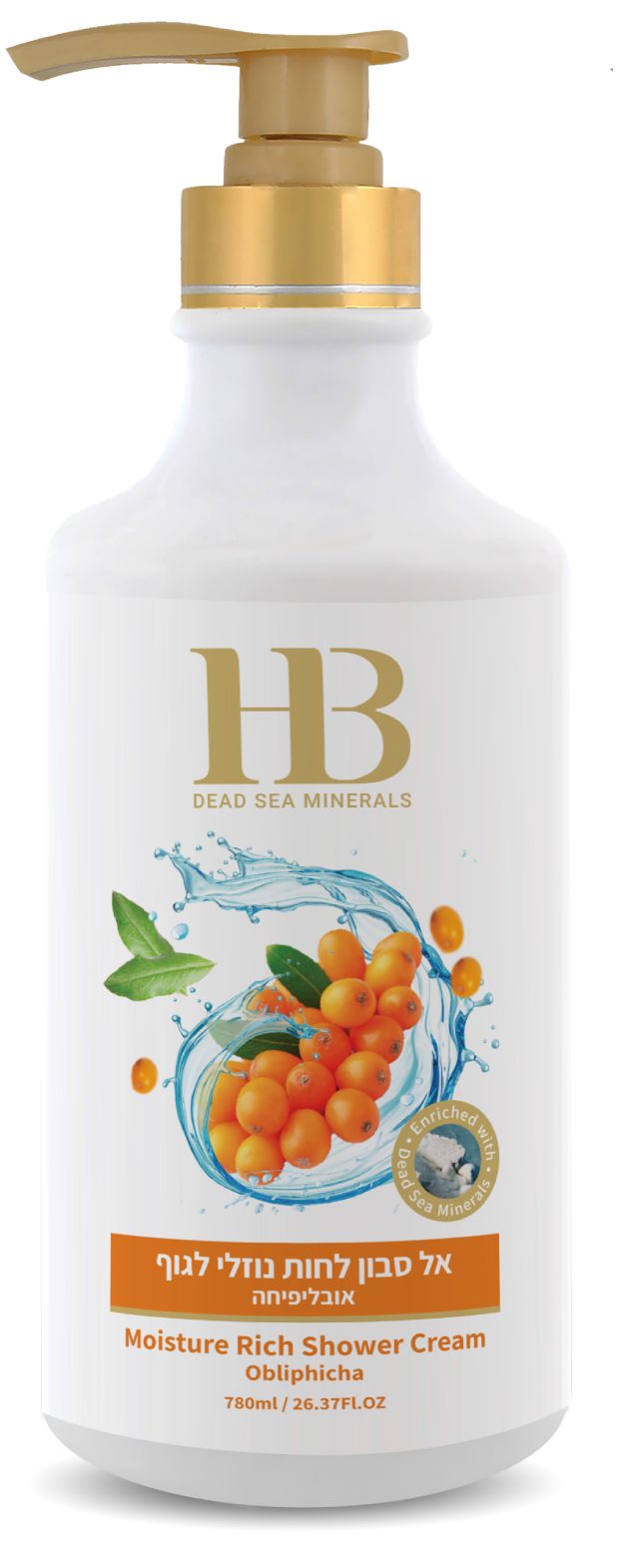 Duschgel Health&Beauty Duschcreme mit Sanddorn & Totes Meer Mineralien 780ml