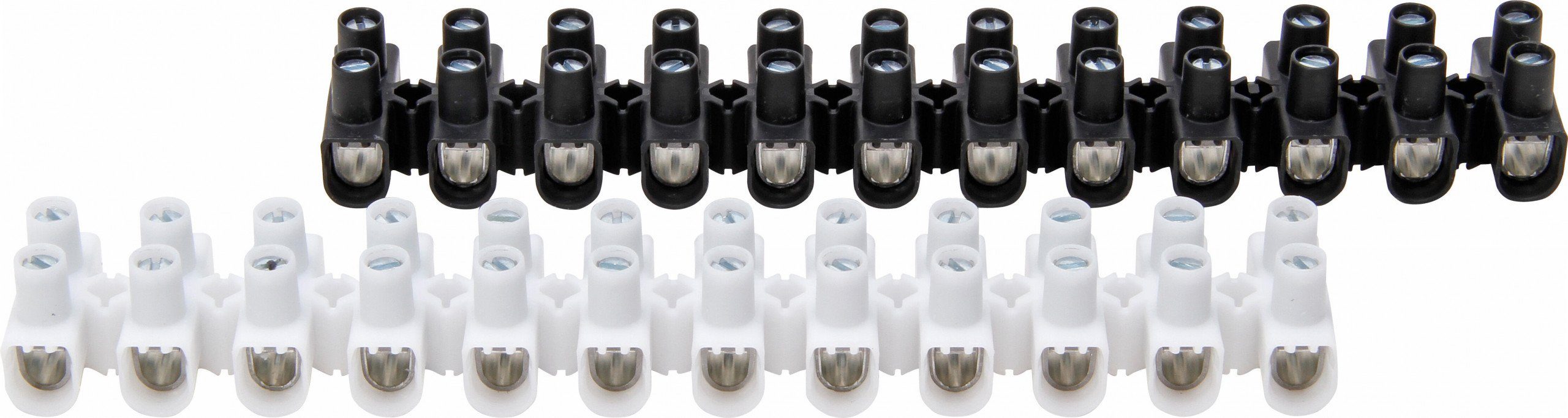 Kopp Kabelverbinder-Sortiment Lüsterklemmleiste, 12-polig, 4-16mm², weiß/schwarz, 2 Stück, 2 Stück