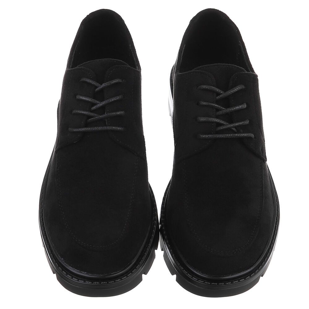Ital-Design Klassischer Schnürschuh mit robuster Sohle für Damen Schnürschuh (90793450) Blockabsatz Schnürer in Schwarz