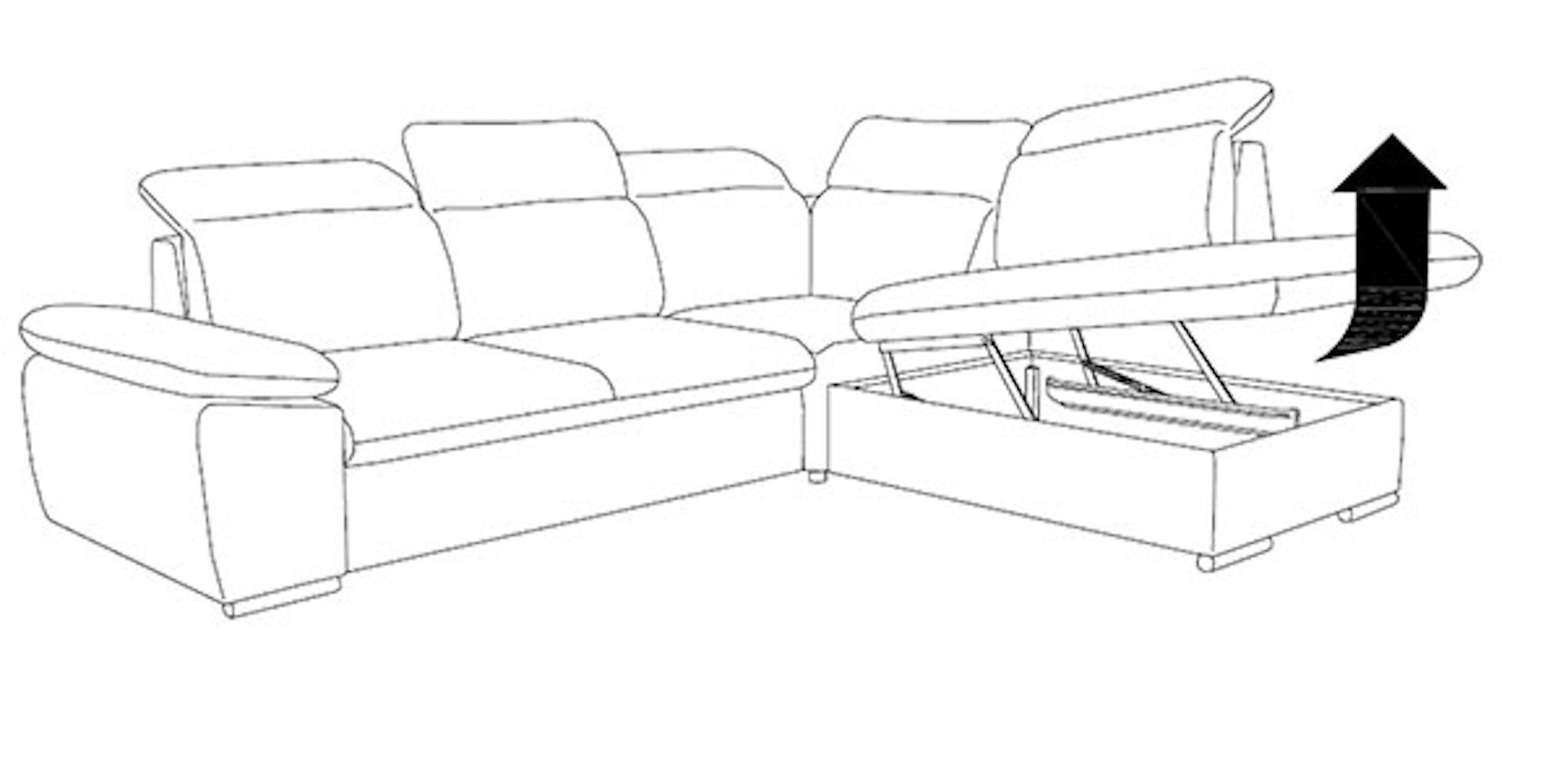 Feldmann-Wohnen Ecksofa Greco, 280cm türkisgrau Ausführung wählbar