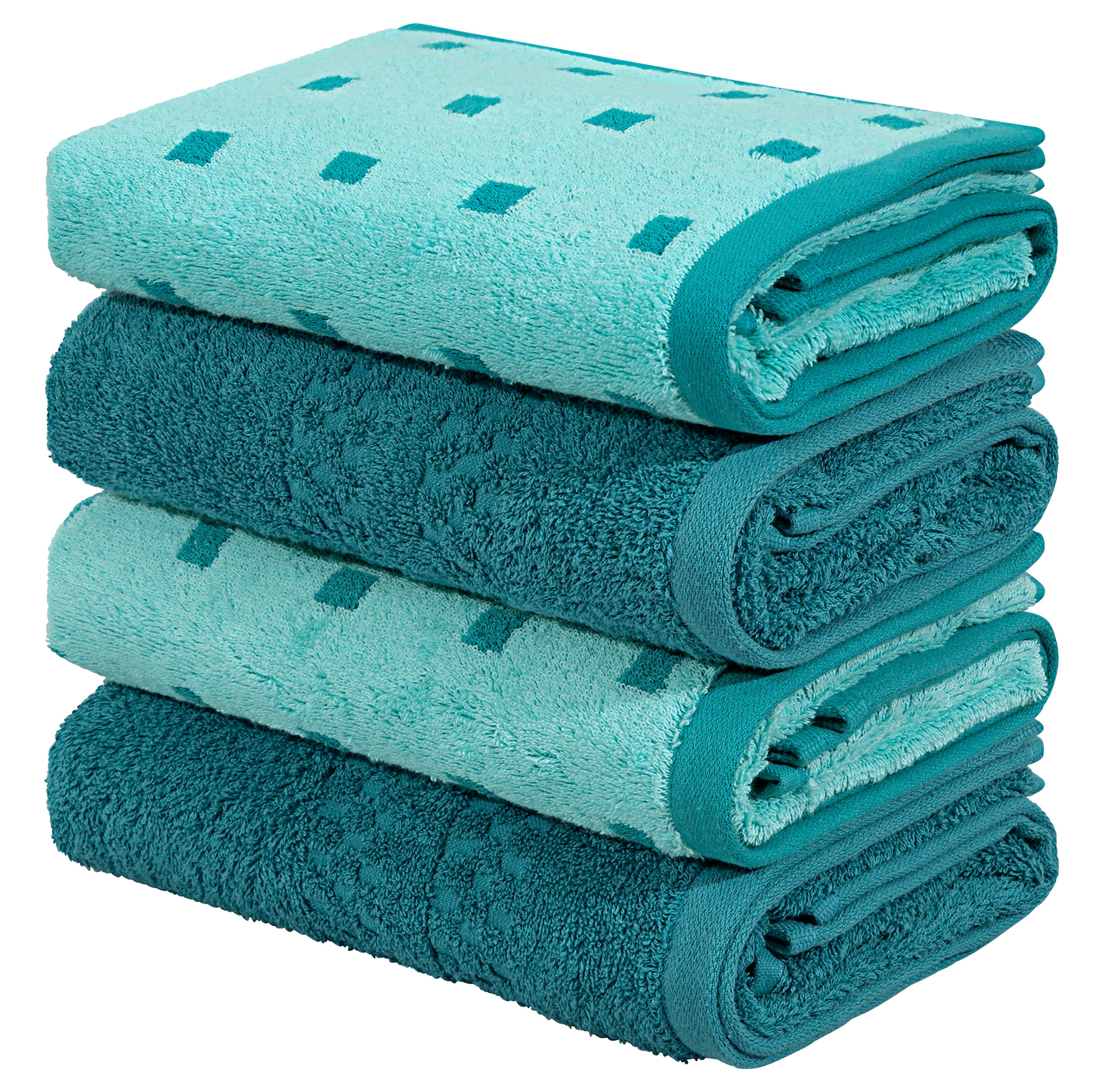 OTTO home Handtuch Regona, Handtücher 50x100cm, als Uni-Set und mit Karomuster, 500gr/m², Frottier (Set, 4-St), Premium Handtücher mit Bordüre, Set, 100% Baumwolle, 5 Jahre Garantie
