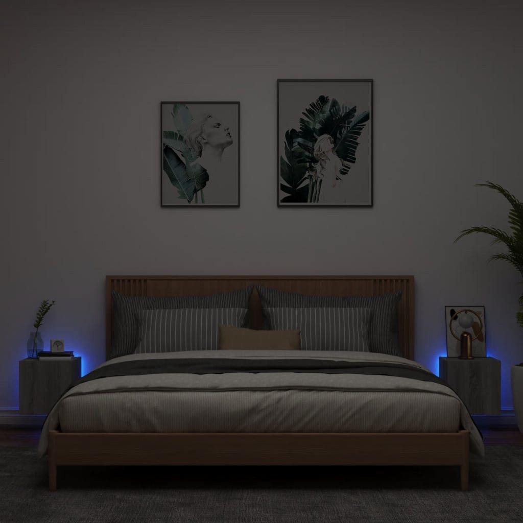 vidaXL TV-Wand TV-Wandschränke mit LED-Leuchten 2Stk. günstig online kaufen