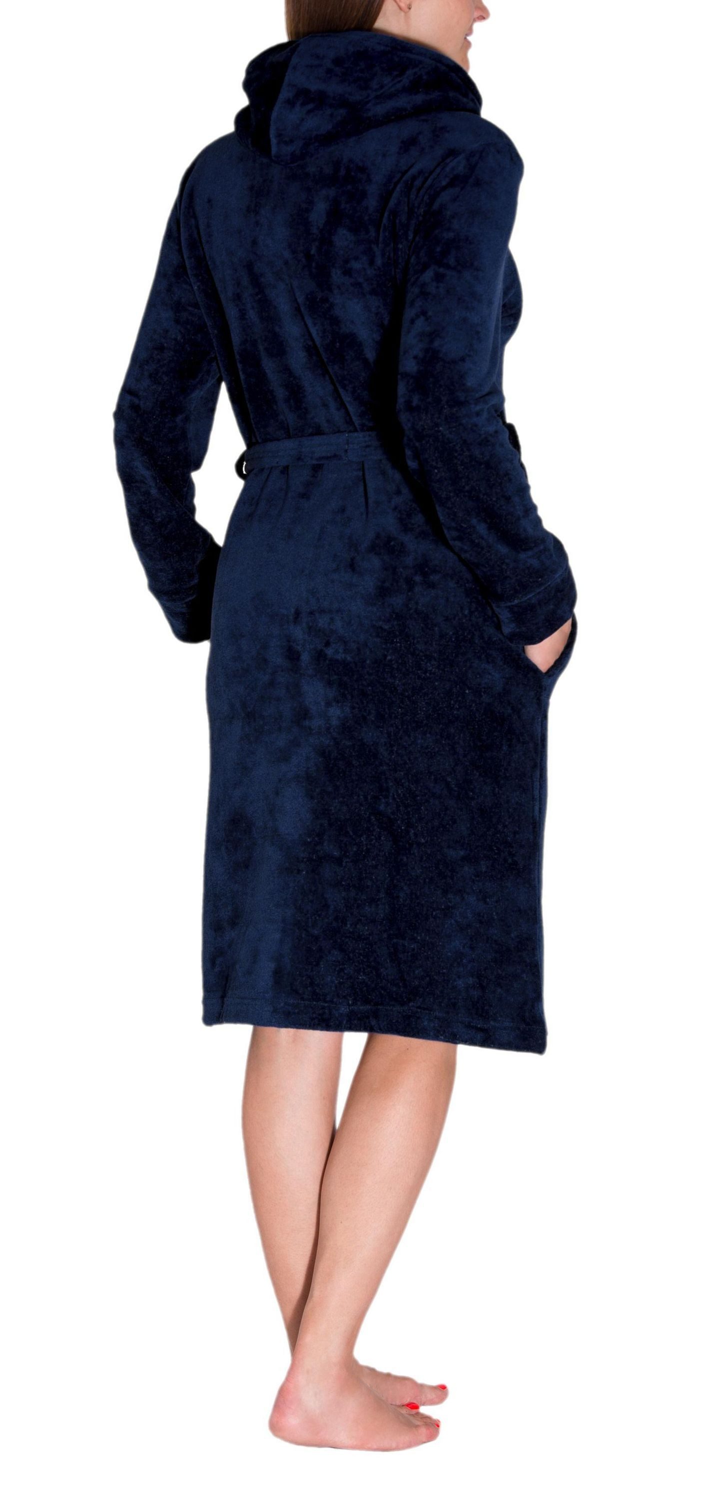 Aquarti Damenbademantel Aquarti Damen Bademantel Morgenmantel mit Reißversc günstig online kaufen