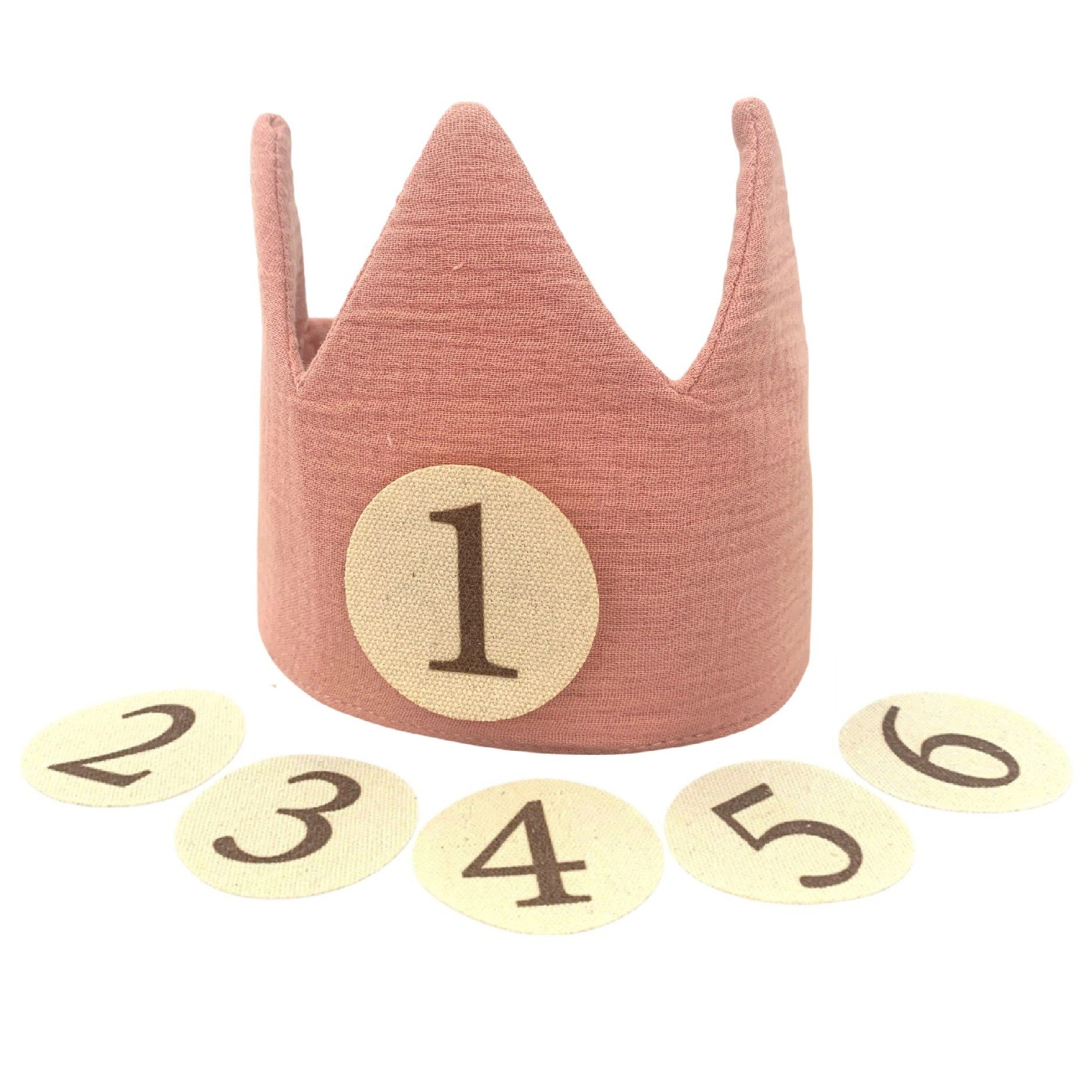 Zayno Schlupfmütze Geburtstagskrone "Krönchen" aus Baumwolle in Rosa