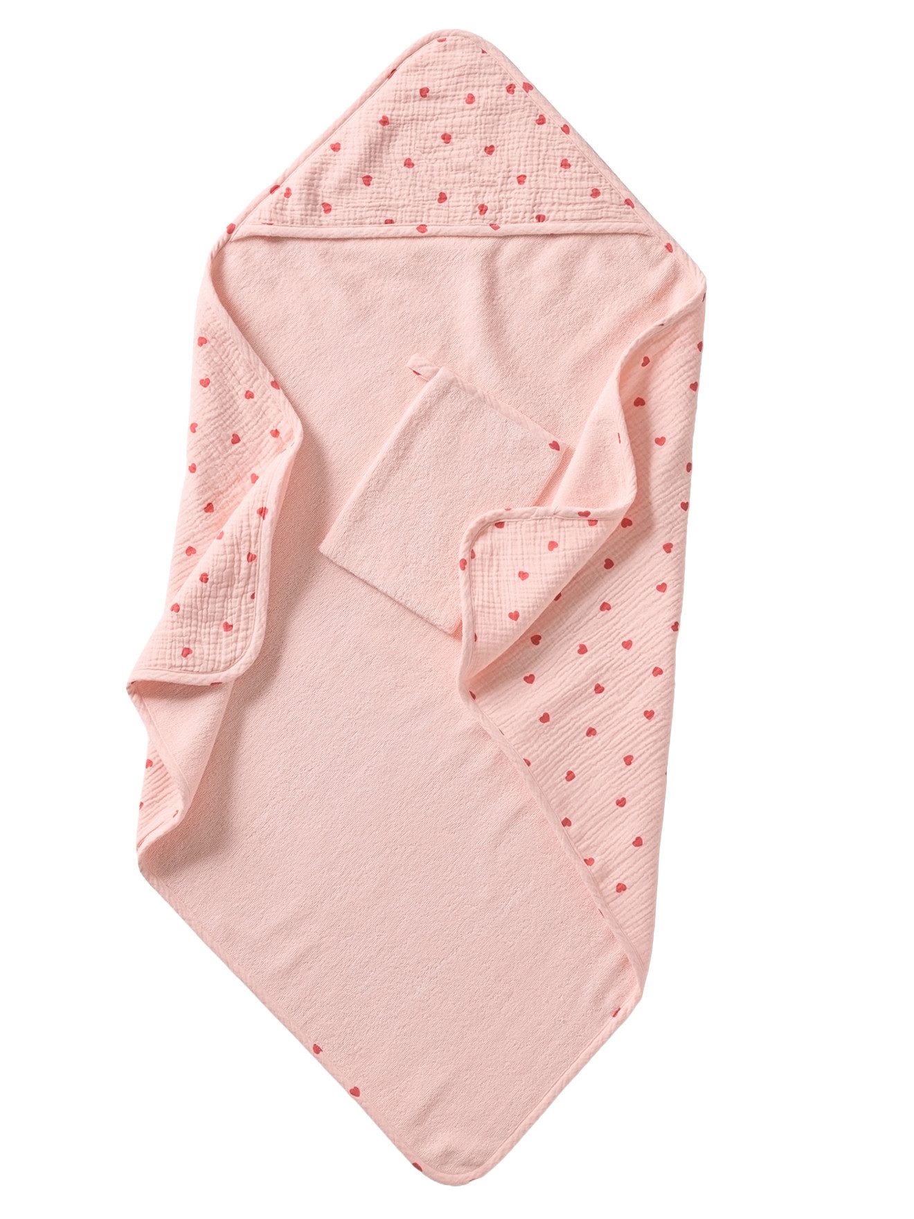 vertbaudet Kapuzenhandtuch 1022286001, Herzmotiv