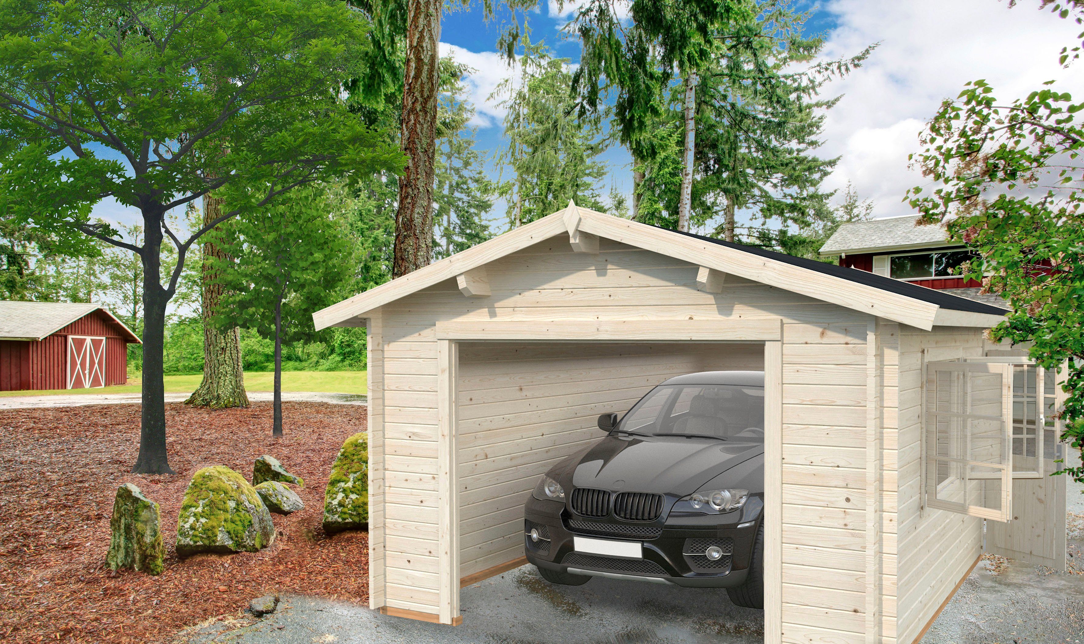 Palmako Garage transparent ohne Irene/Roger, cm, BxTxH: 426x598x276 Tor