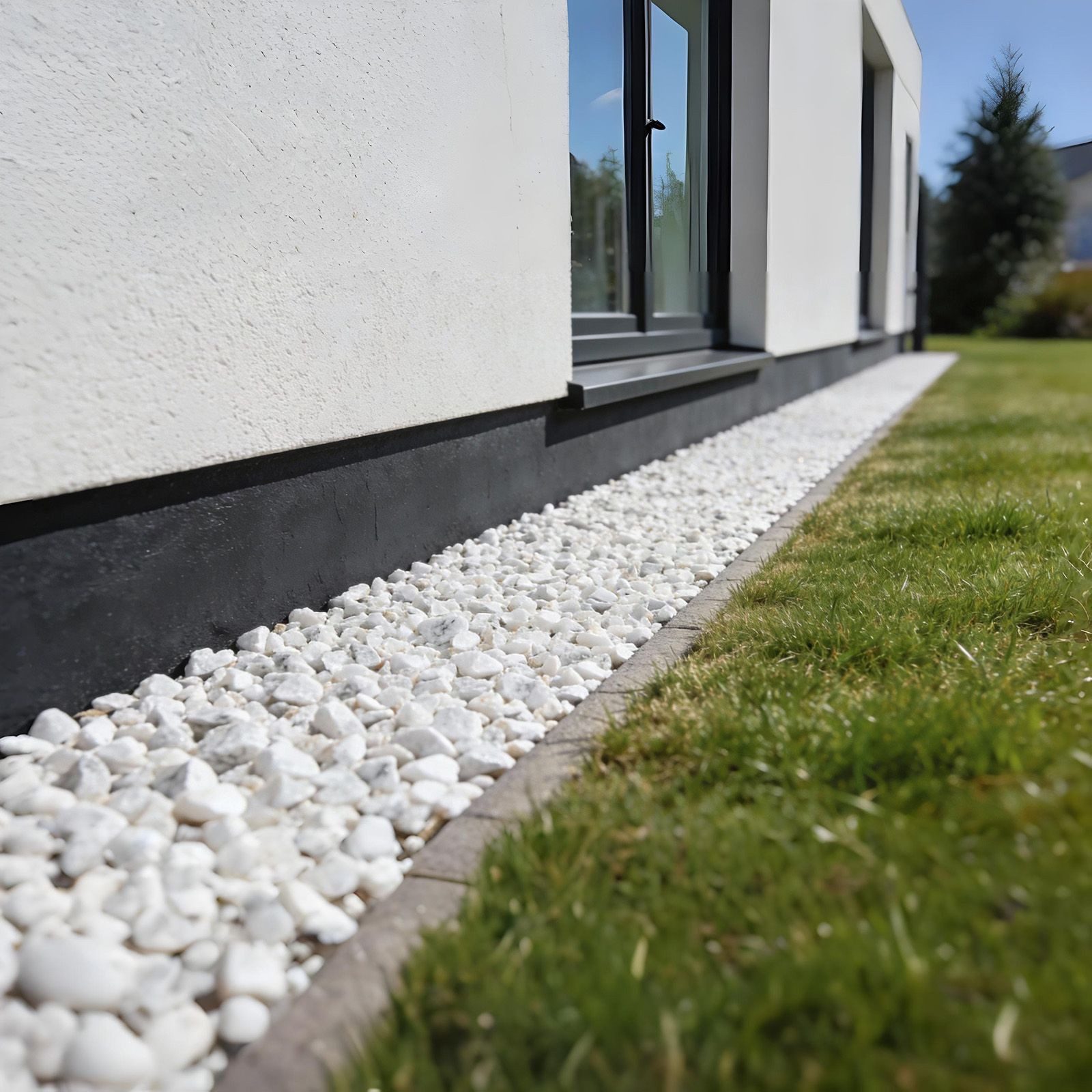 BURI Zierkies Marmorsplitt 25kg 9-12mm Zierkies weiss Naturstein Kies Gartendeko