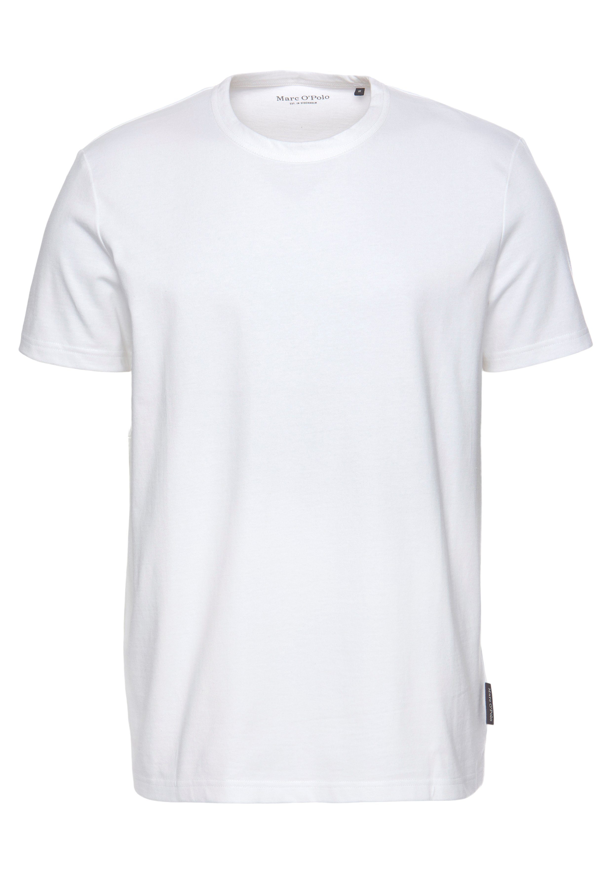 Marc O'Polo T-Shirt Rundhals-T-Shirt Regular hochwertiger Baumwolle white aus