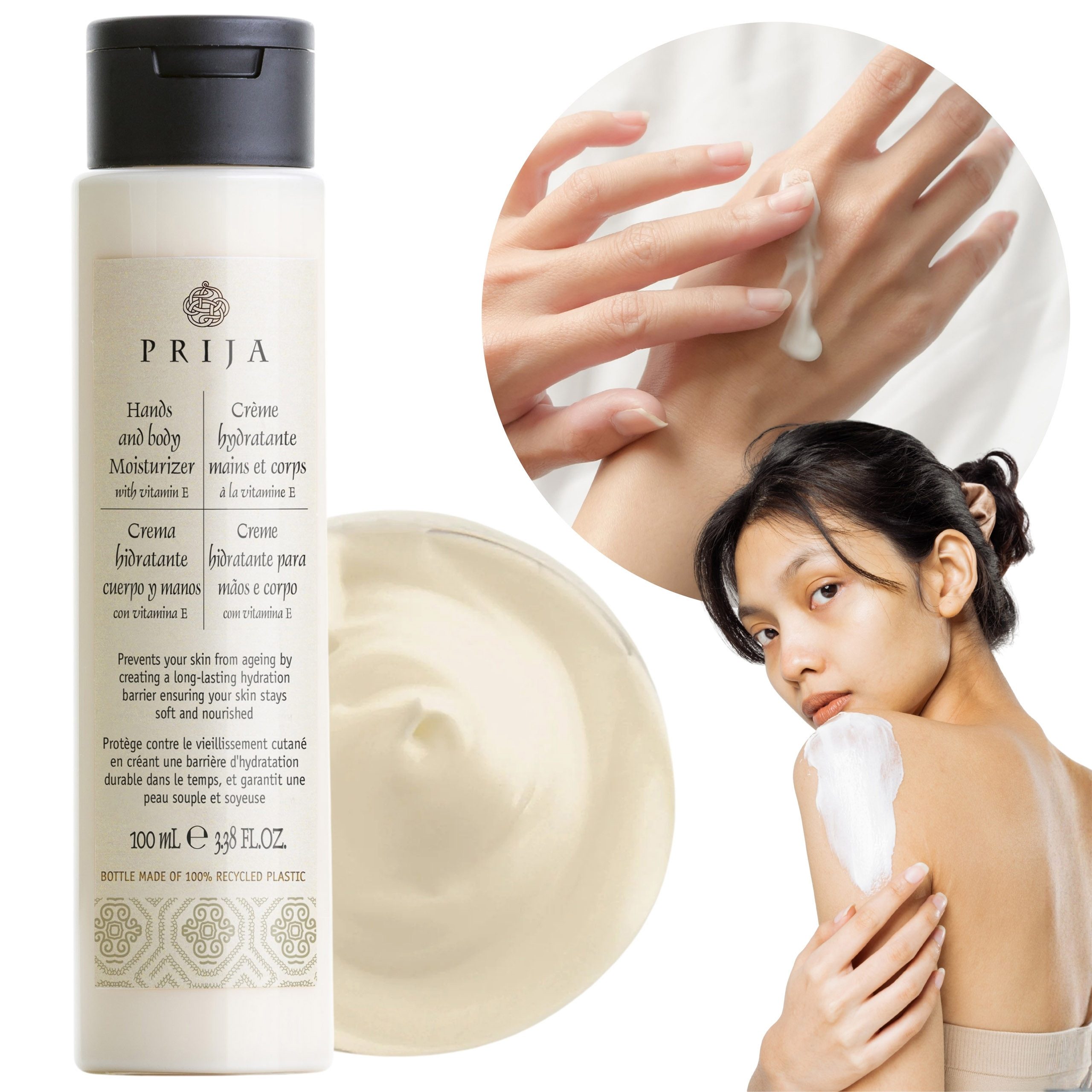 PRIJA Handcreme PRIJA feuchtigkeitsspendende Reise-Hand-und Körpercreme, Vit E