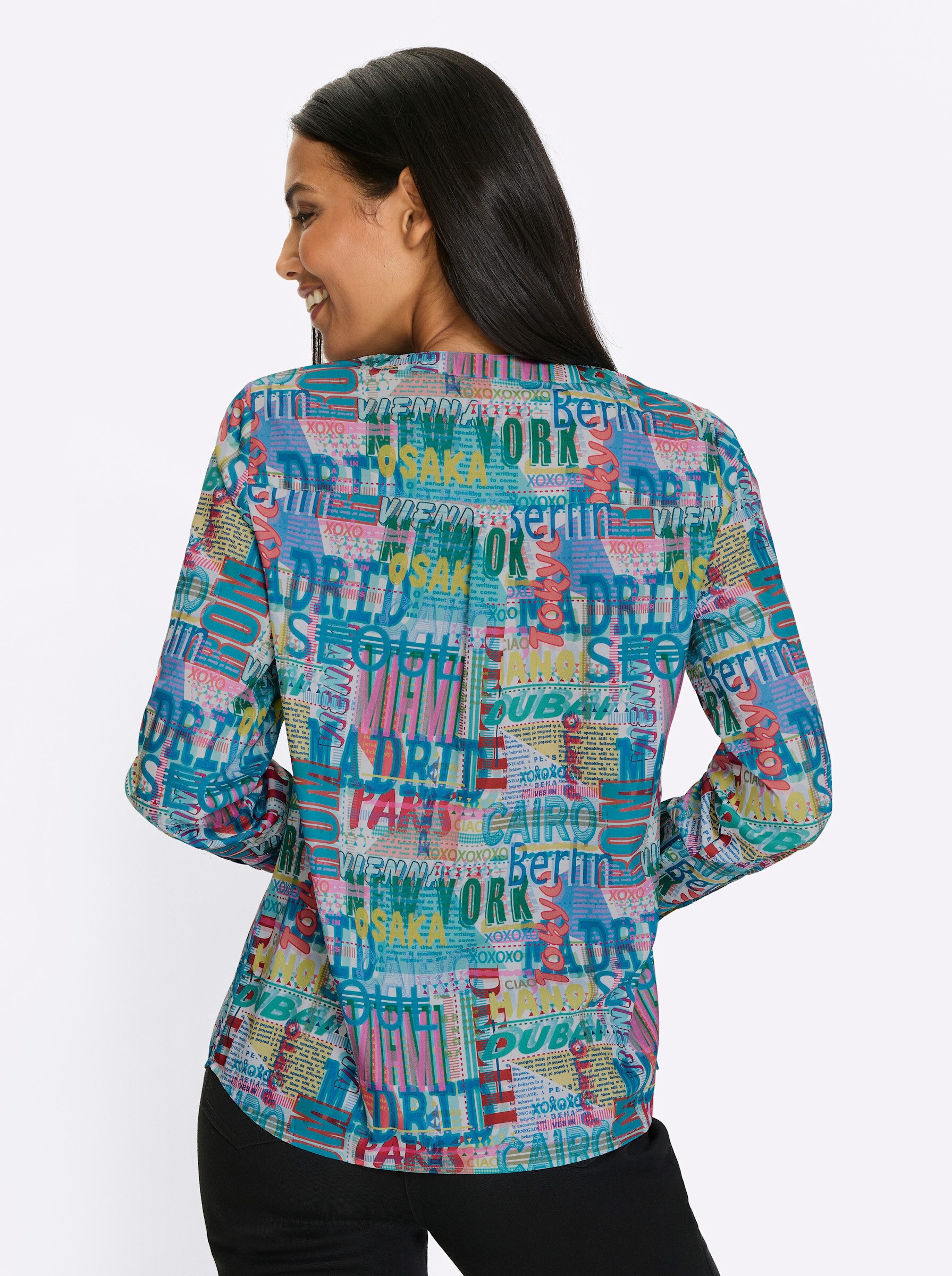 Sieh an! Klassische Bluse Langarm-Bluse . günstig online kaufen