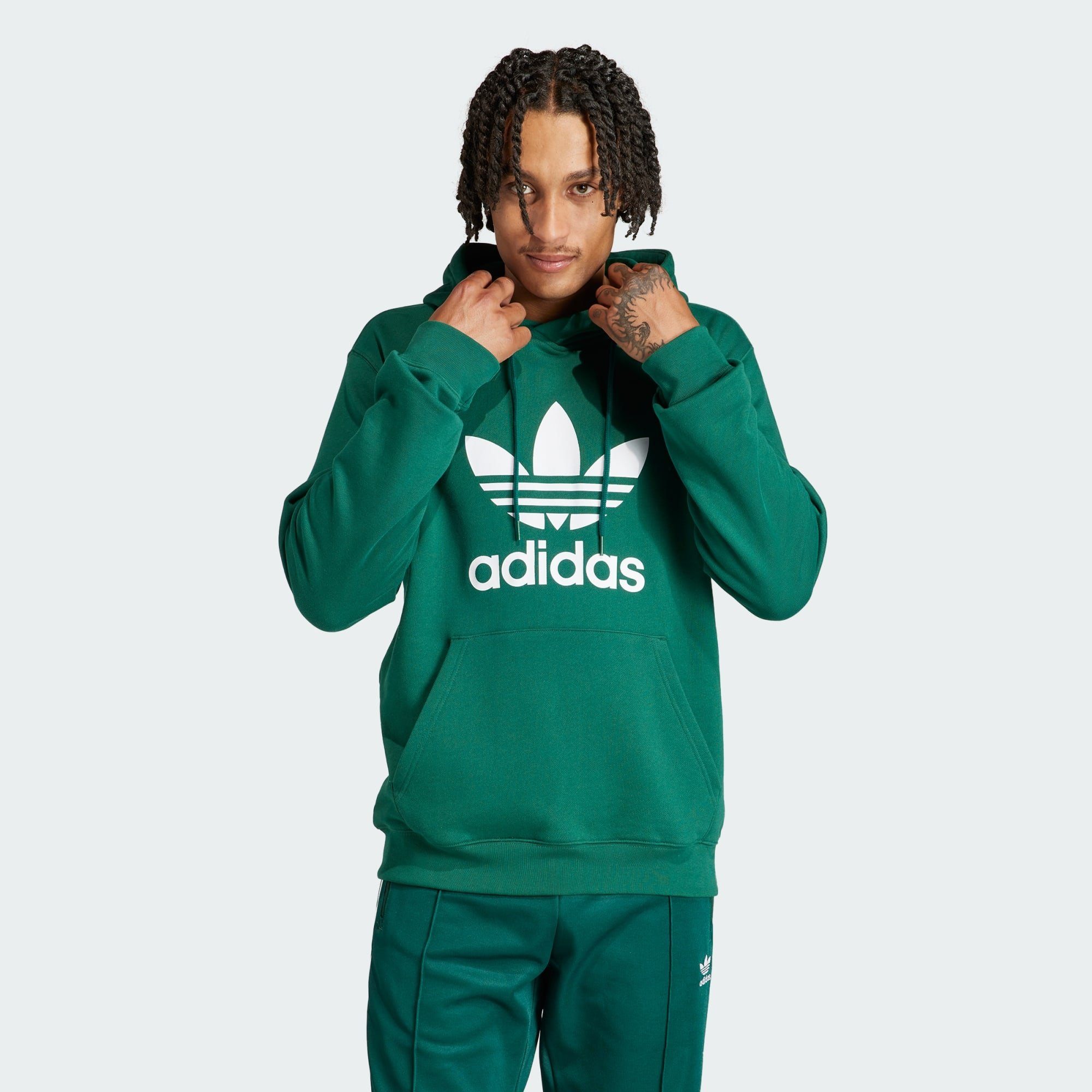 adidas Originals Hoodie ADICOLOR CLASSICS TREFOIL HOODIE Collegiate Green | Sweatshirts