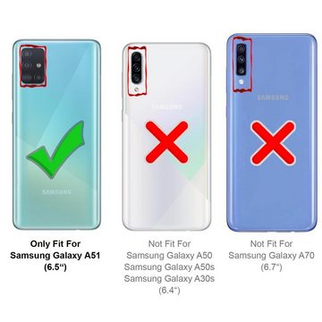 CoolGadget Handyhülle Denim Schutzhülle Flip Case für Samsung Galaxy A51 6,5 Zoll, Book Cover Handy Tasche Hülle für Samsung A51 Klapphülle