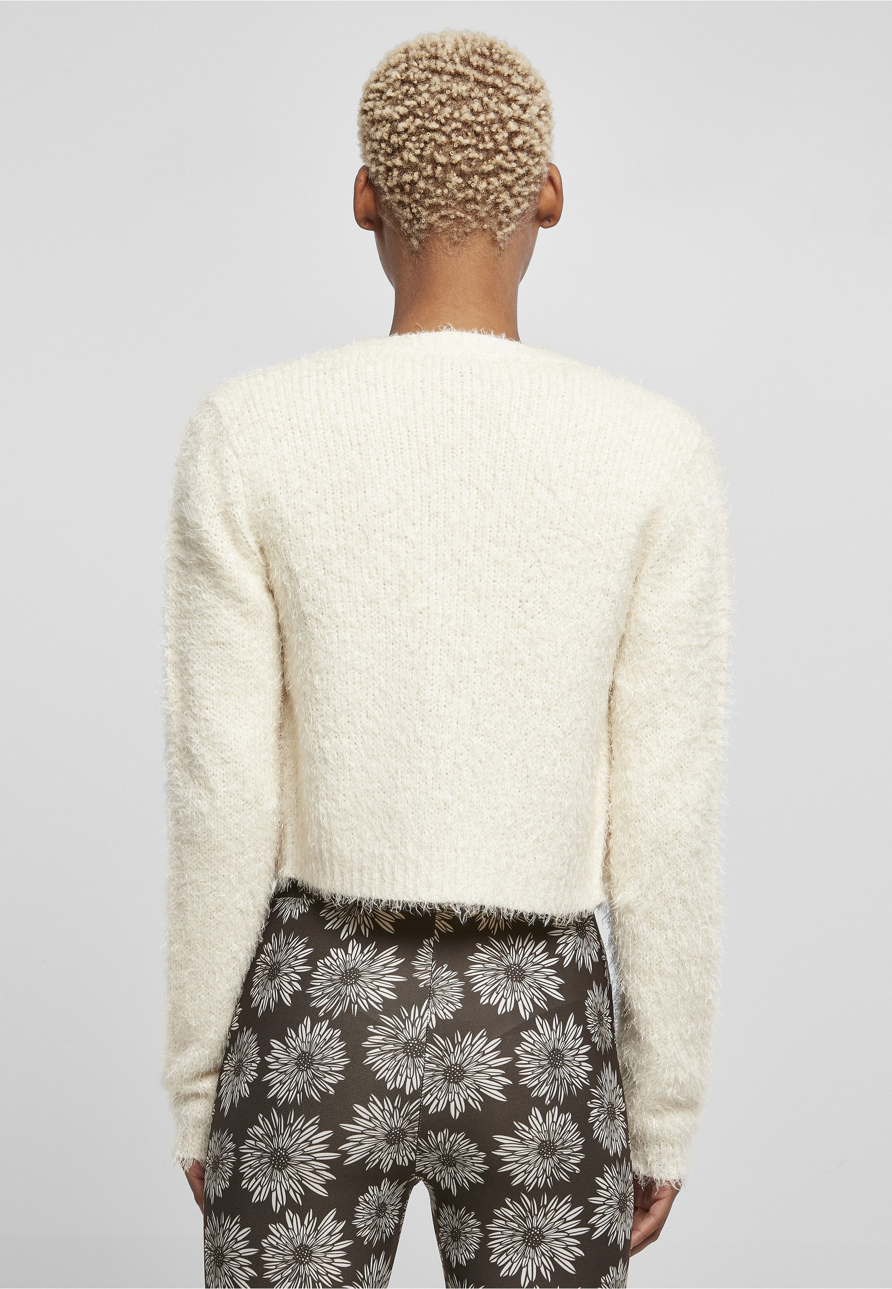 URBAN CLASSICS Cardigan Urban Classics Damen Ladies Cropped Feather Cardigan (1-tlg)