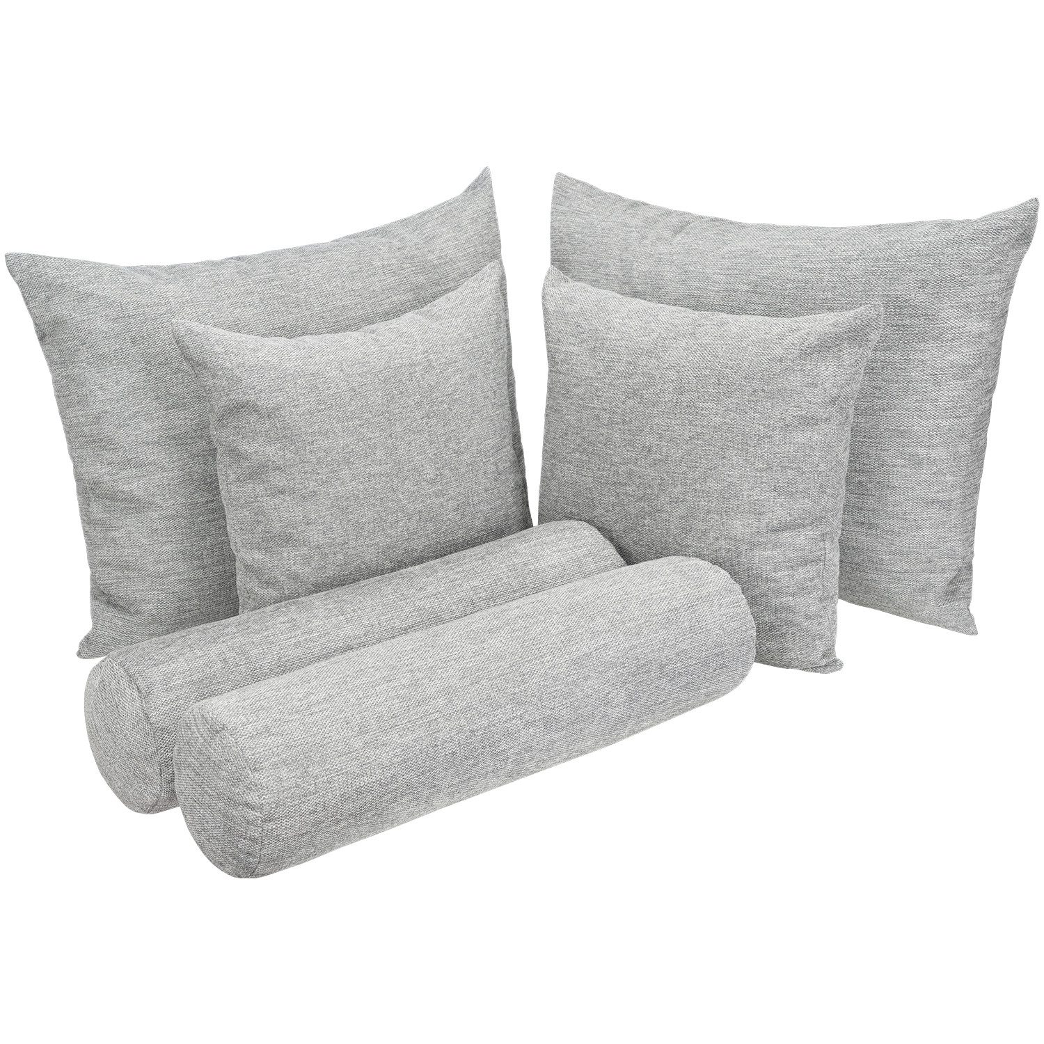 Selfitex Sofakissen 6-tlg. Kissen Set, 2x großes Kissen/2x kleines Kissen/2x Nackenrolle, (6er Set, 2x großes Kissen, 2x kleines Kissen, 2x Nackenrolle), für Sofa, Couch, Bett