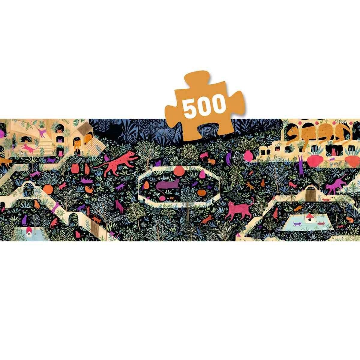 DJECO Puzzle The Kingdom of Cats - 500 Teile Gallery Puzzle für Kinder, 500 Puzzleteile, Gallery Puzzle