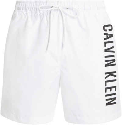Calvin Klein Swimwear Badeshorts MEDIUM DRAWSTRING mit kontrastfarbenem Logo-Schrifztug am Bein